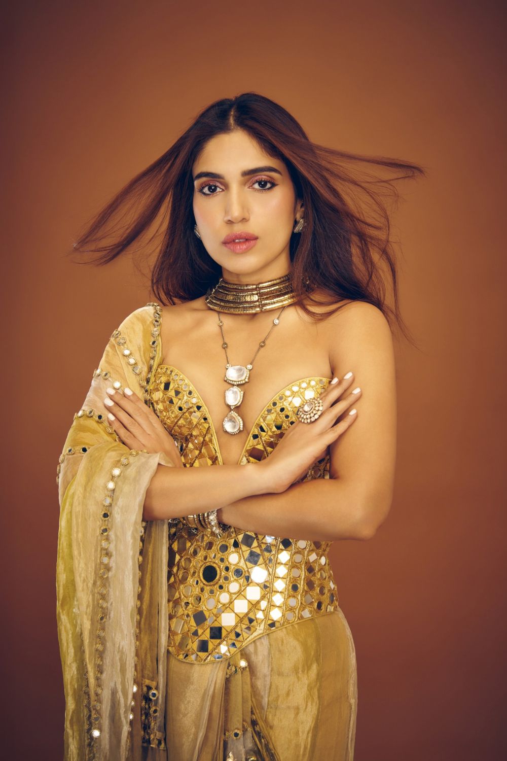 Bhumi Pednekar in Kanakjyoti Saree Set