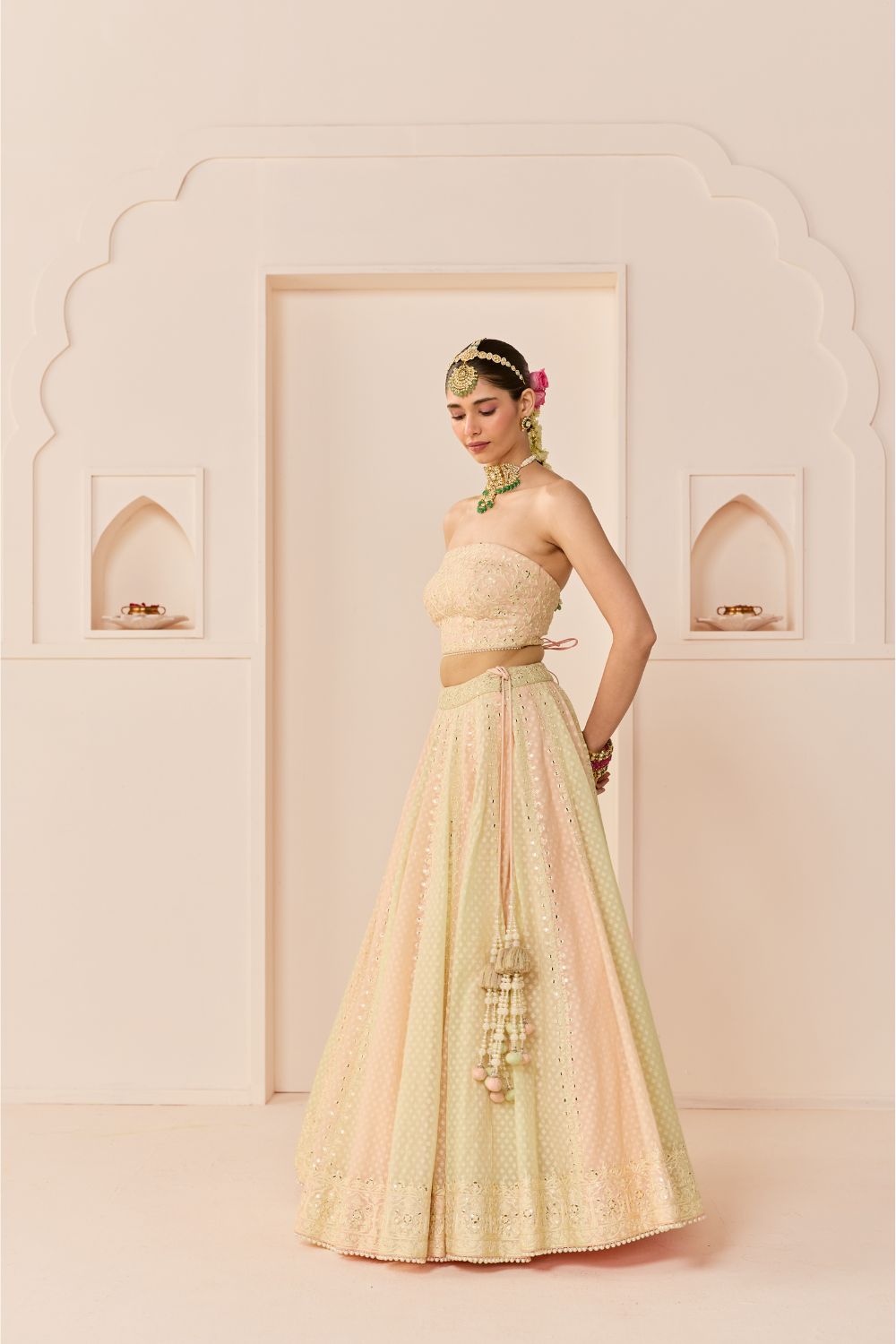 UMAIZA - CARNATION PINK  LEHENGA WITH BLOUSE AND DUPATTA