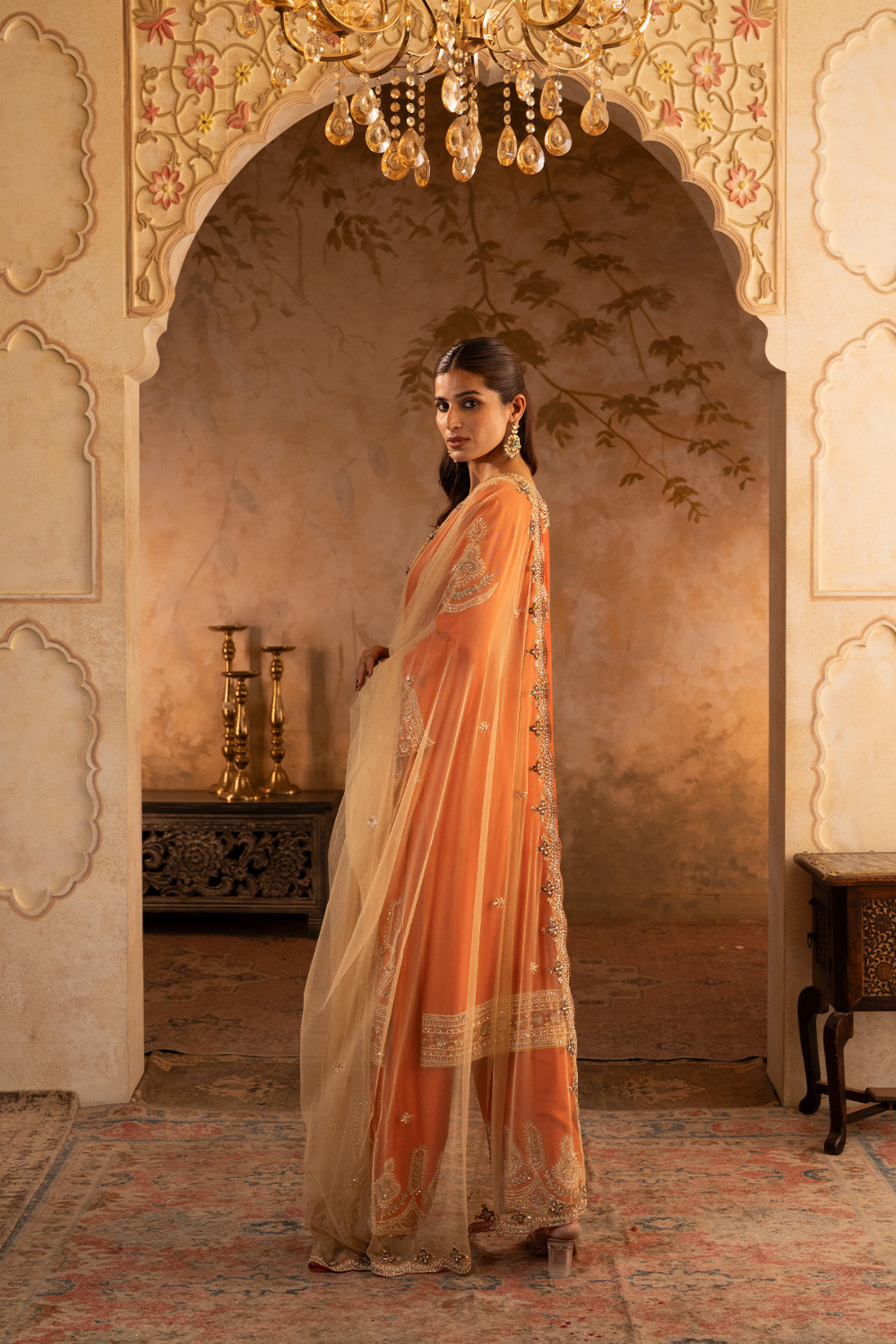 Rust Silk Suit Set