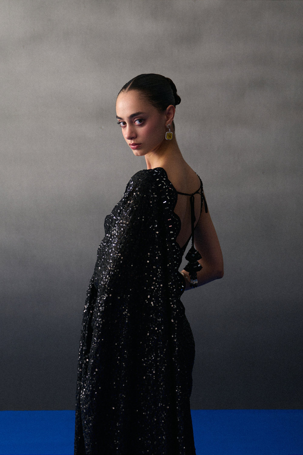 Black Sequins Saree