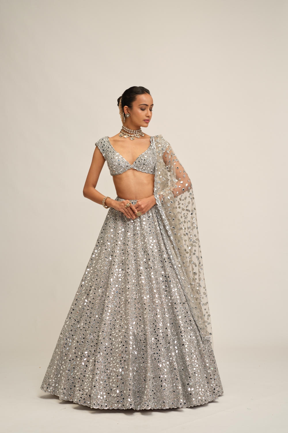 Silver Lehenga Set