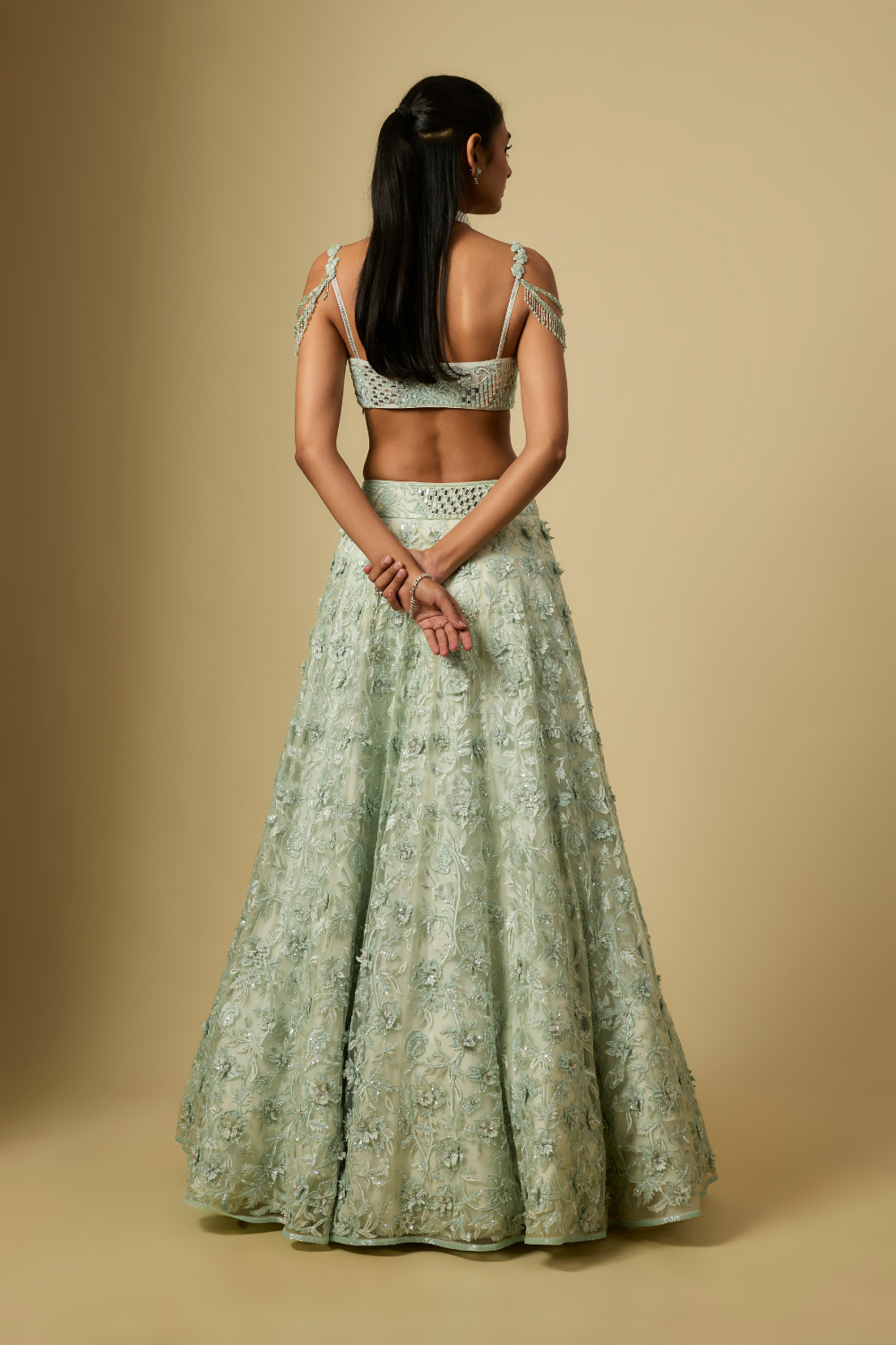 Zinger Full Embroidered lehenga paired with blouse and dupatta