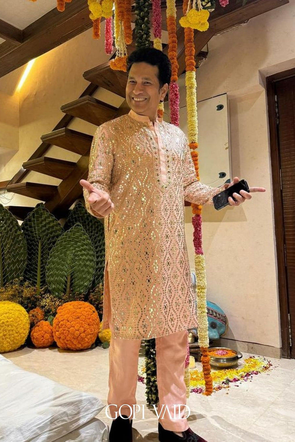 Sachin Tendulkar in Ezaan Kurta Set