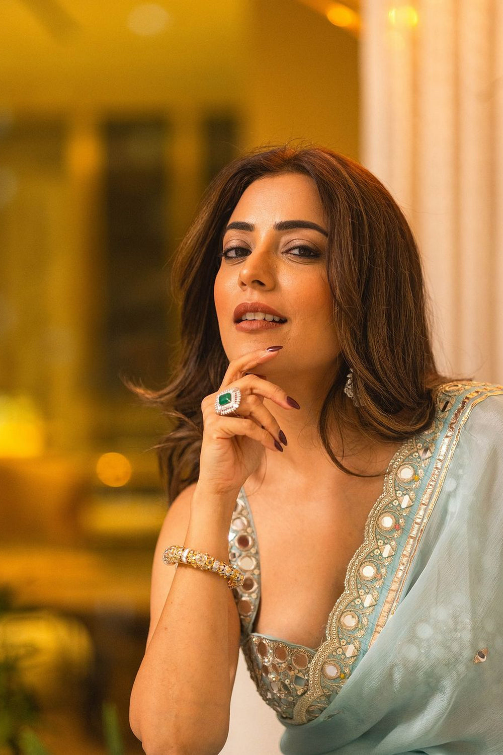 Nisha Aggarwal in Anusha Saree Set