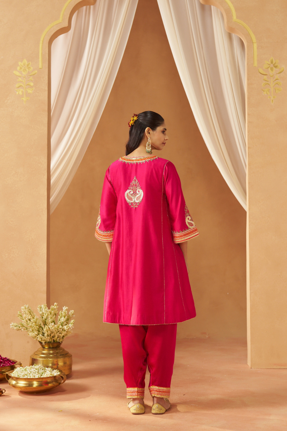 Daneen Hotpink Chauga With Salwar