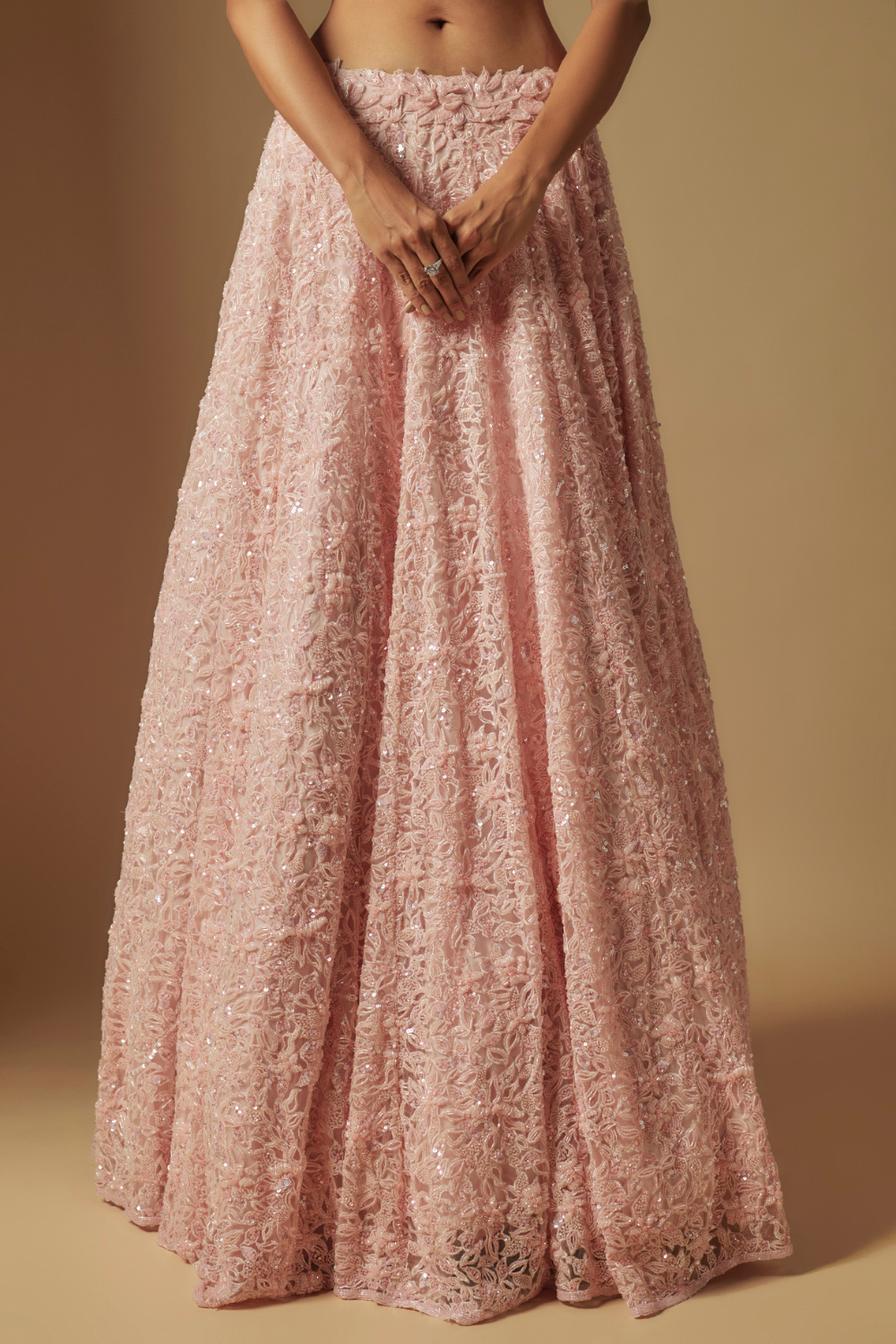 Eke Full Embroidered lehenga paired with blouse and dupatta