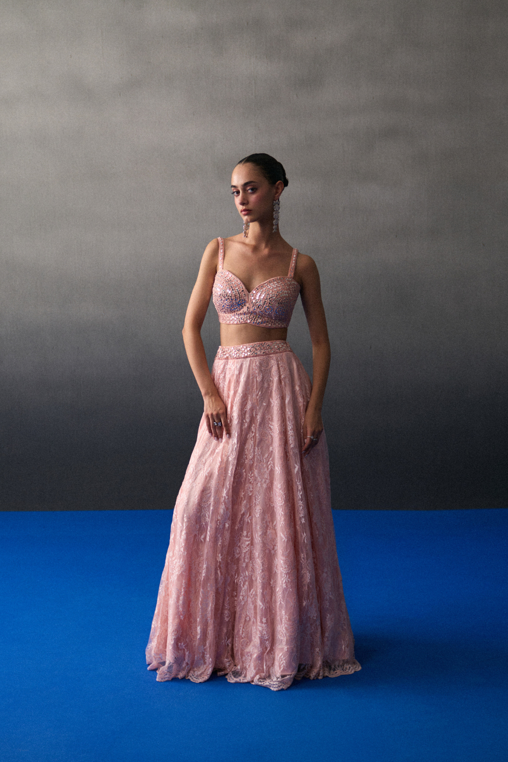 Peach Haldi Lehenga Set