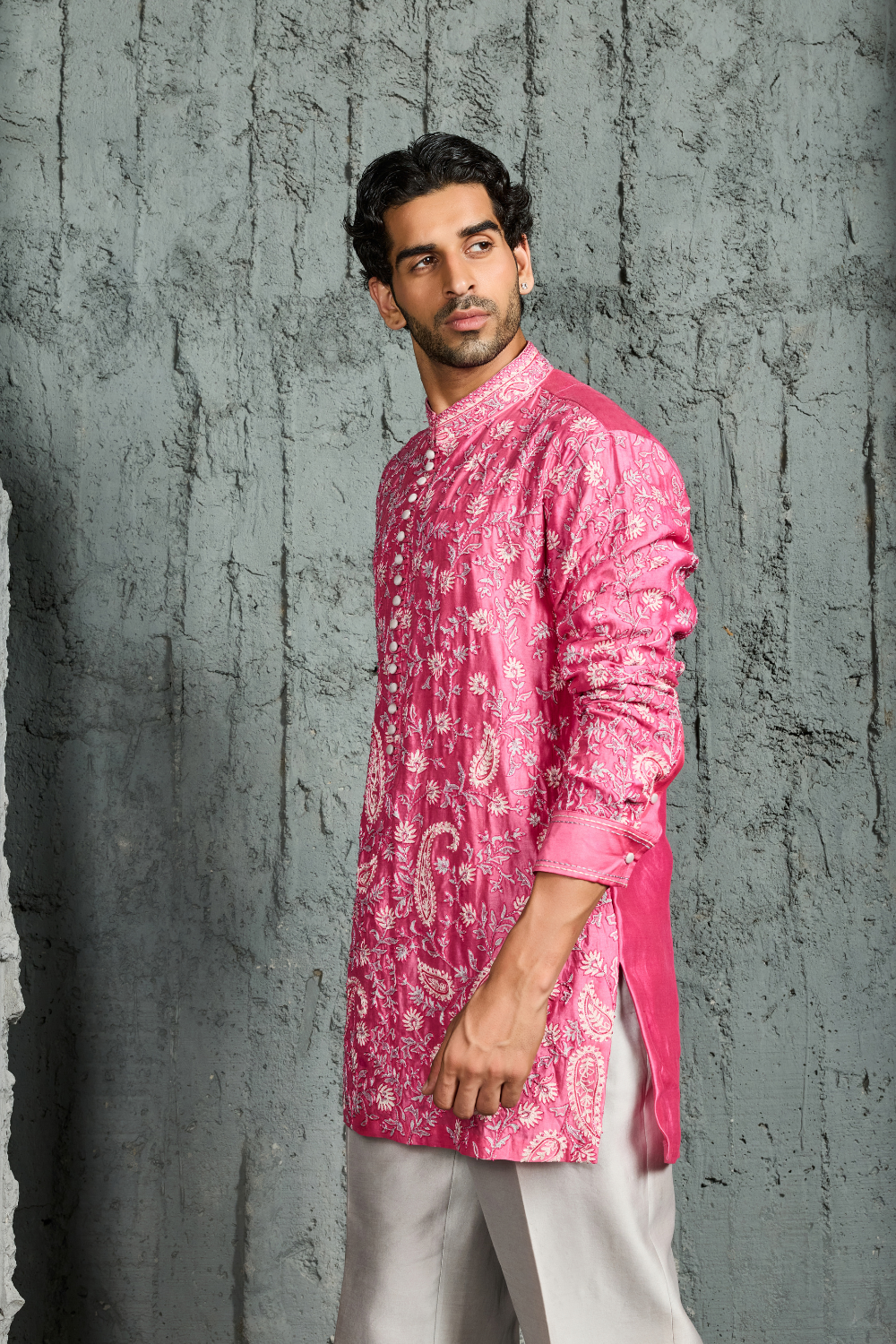 Gulnaar Pink Kurta Set