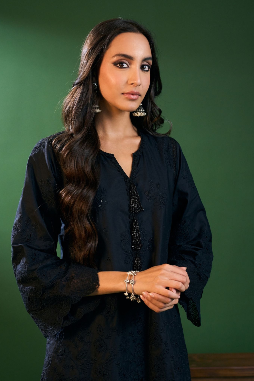 Riva Cotton Black Kurta Set