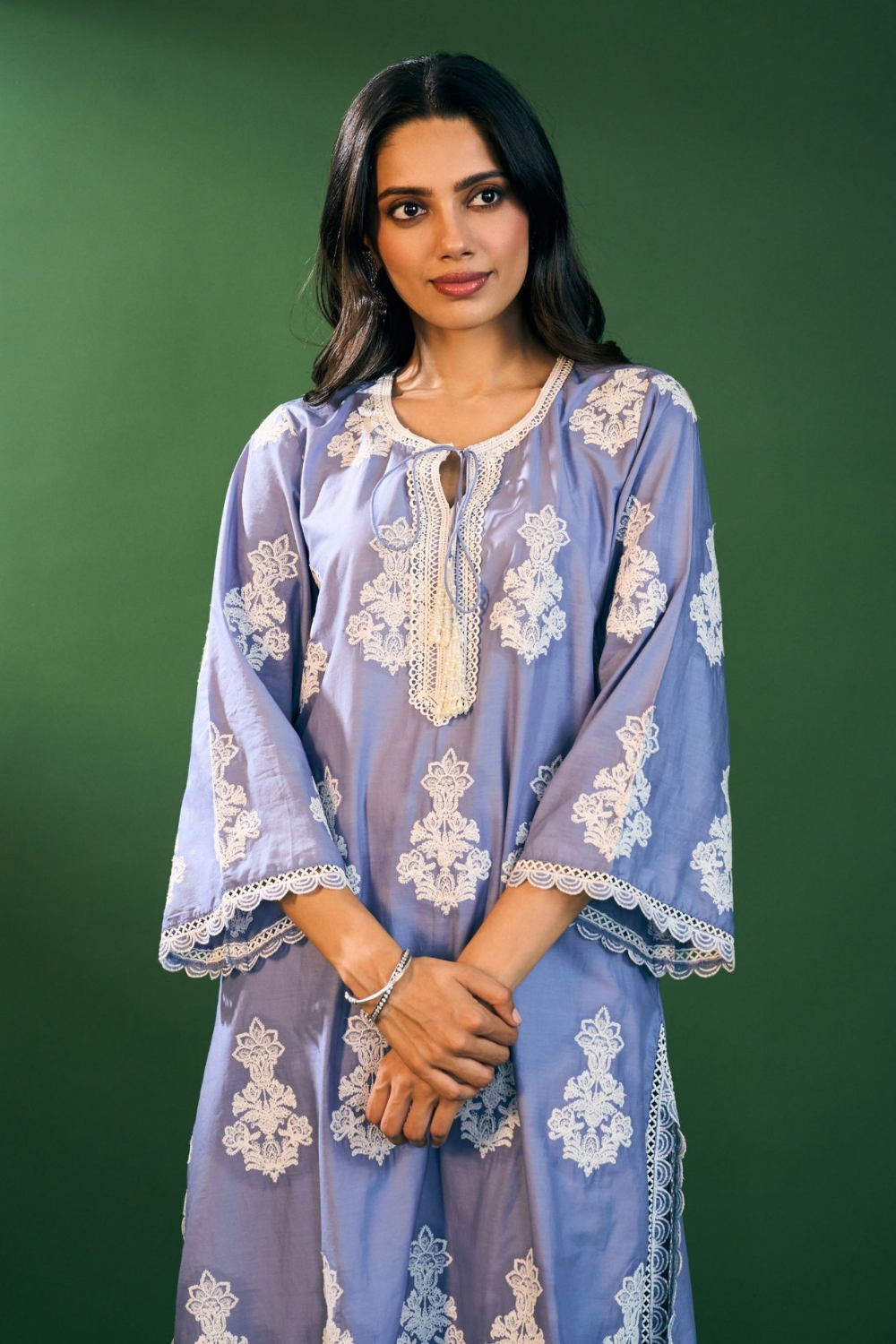 Rimi Cotton Steel Blue Kurta Set