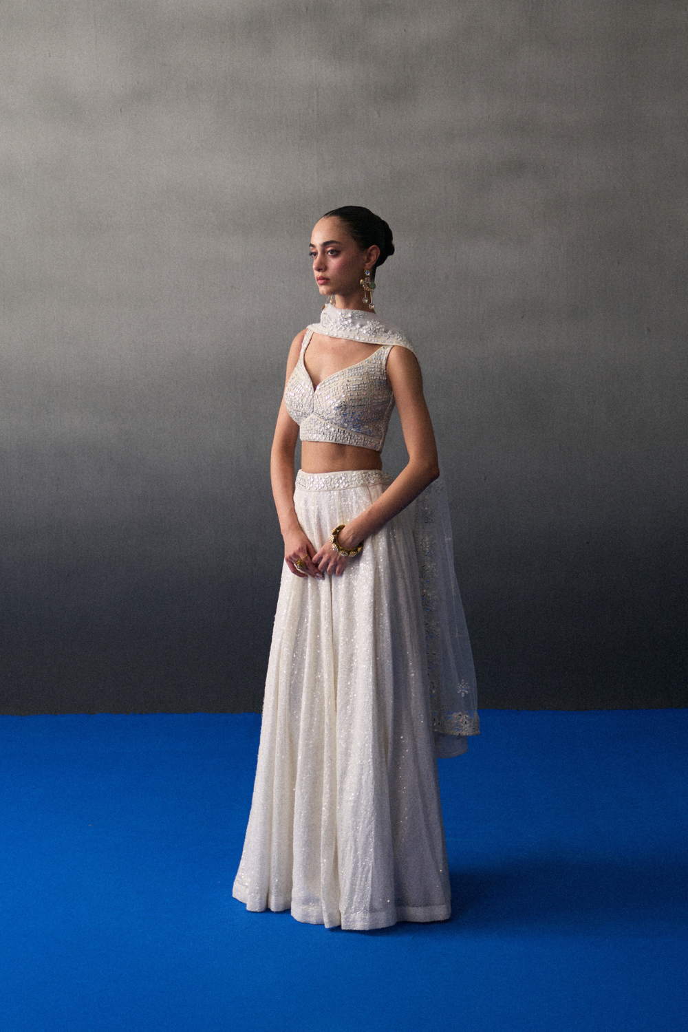 White Festive Lehenga Set