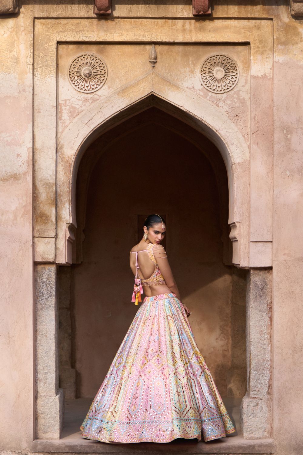SAVERA — Multi Raw Silk Lehenga Set