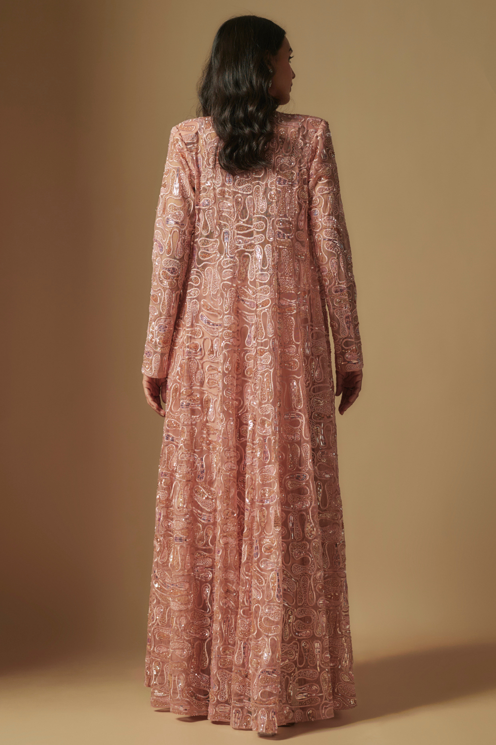 Dyon full Embroidered Jacket paired with blouse and drape