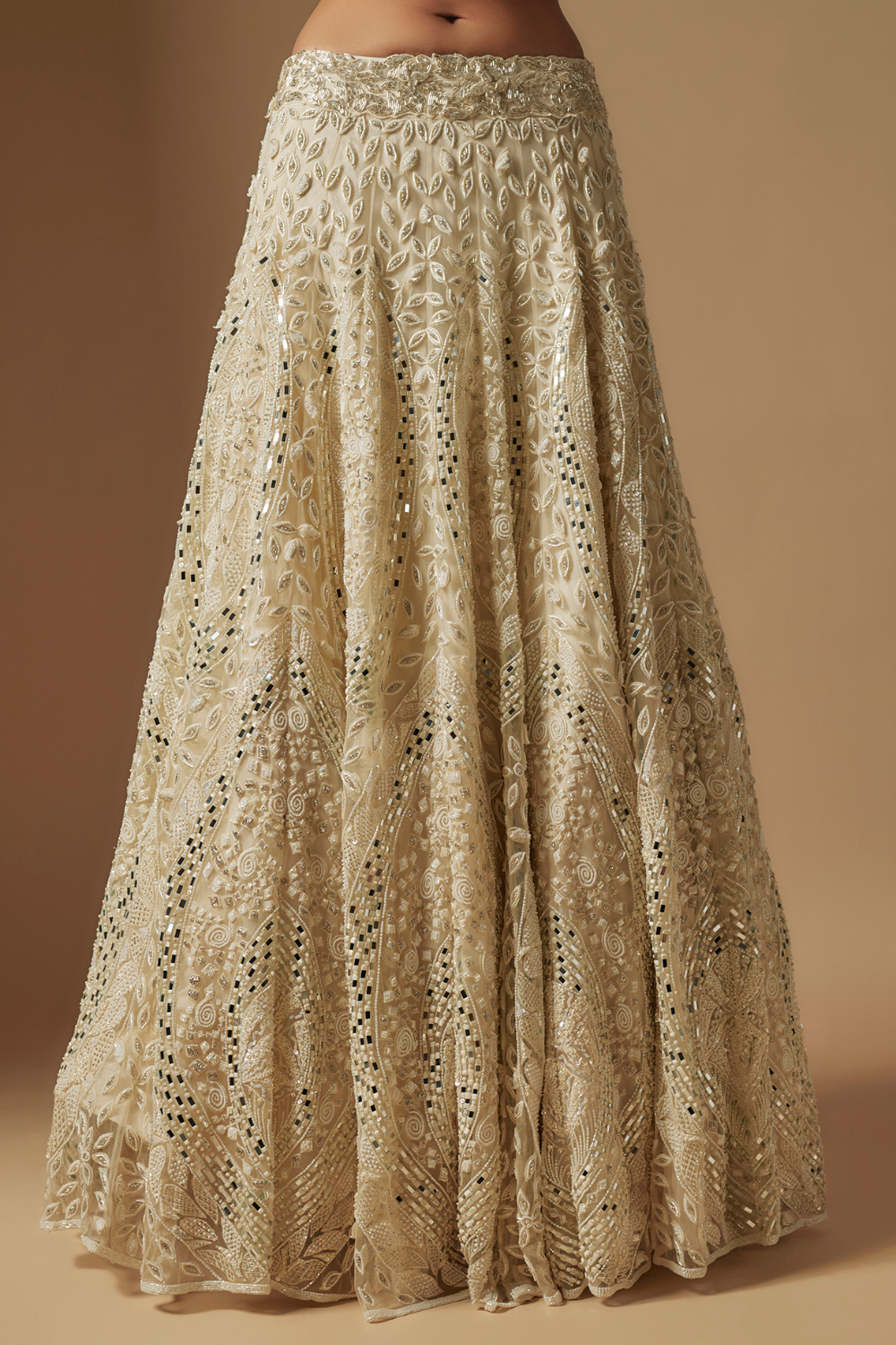 Ambler Full Embroidered lehenga paired with blouse and dupatta