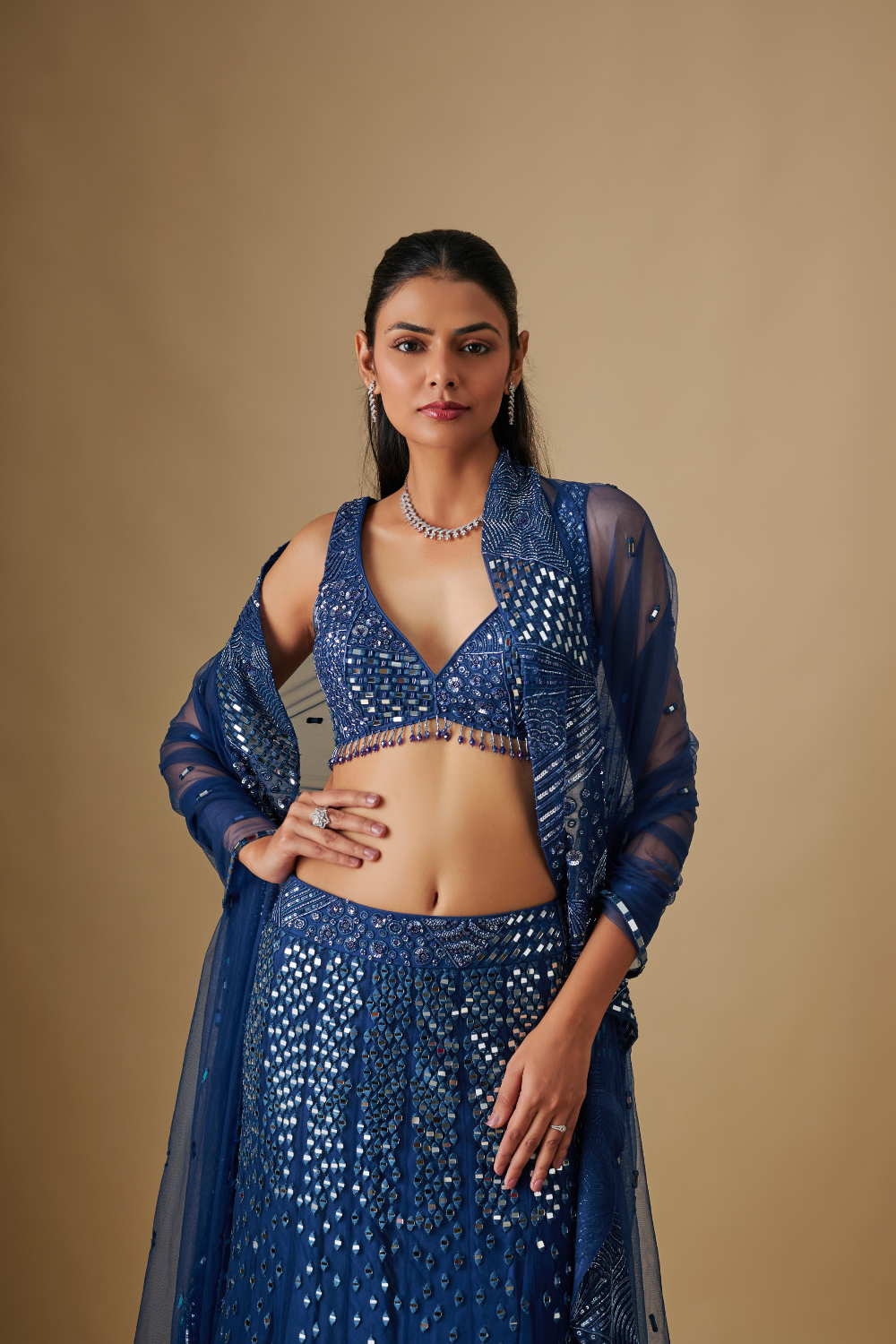 Azure- Electric blue Lehenga With blouse and dupatta