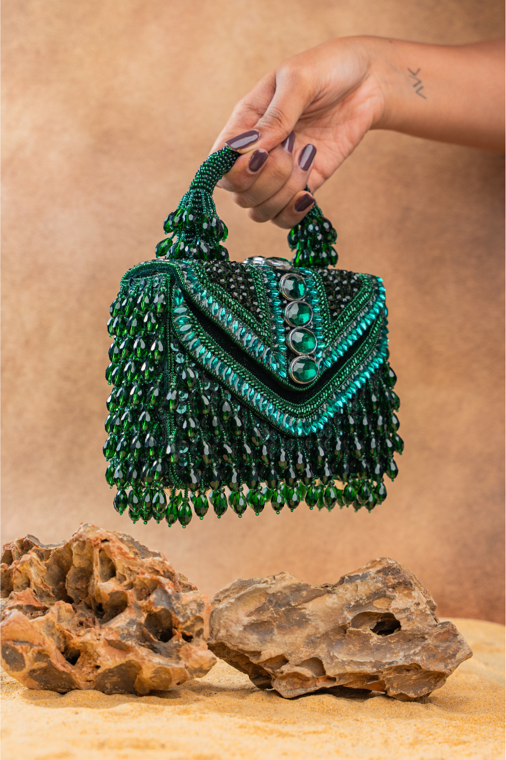 Chevron Crystal Kasse Emerald