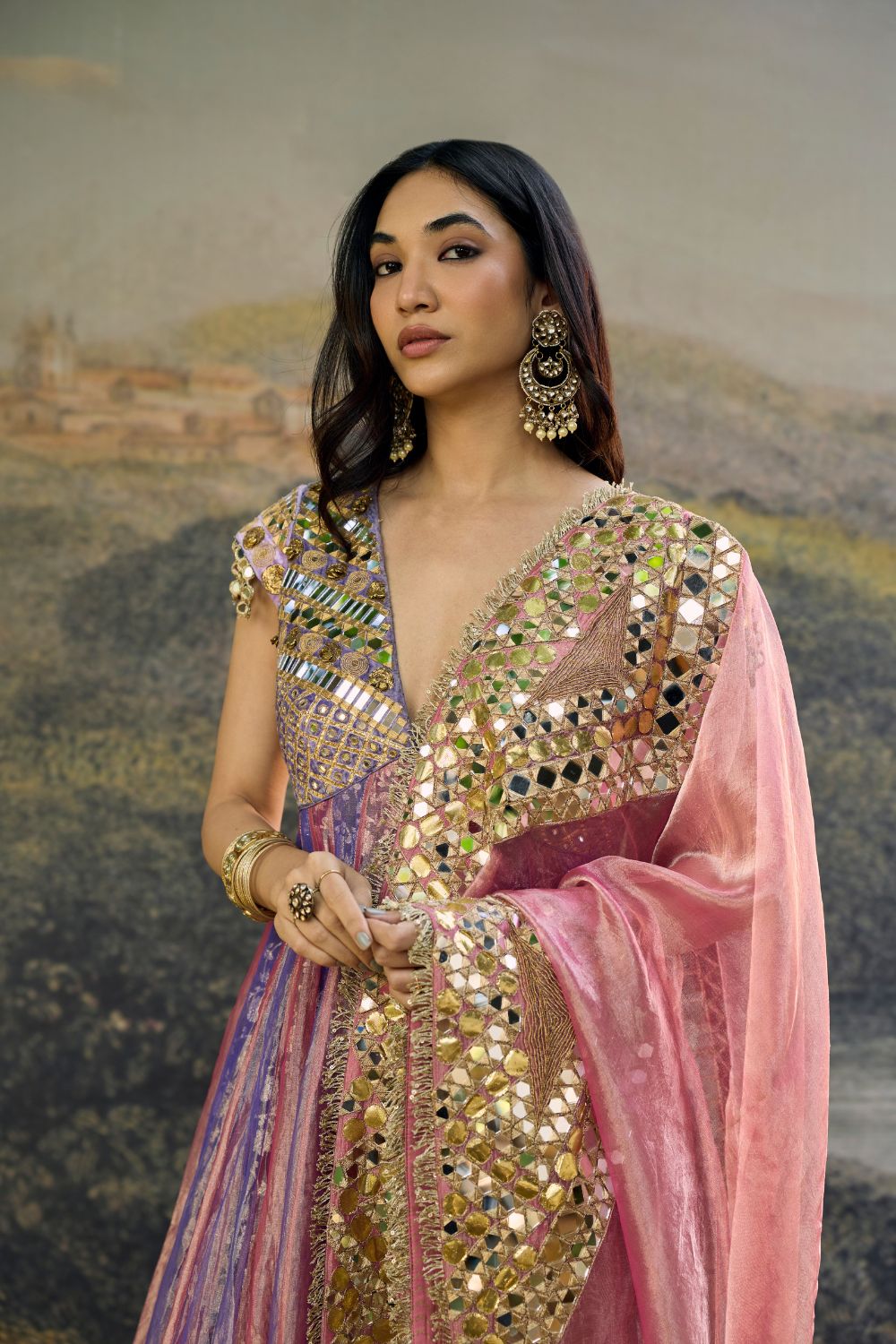 Gulrangi Mirror Anarkali Set