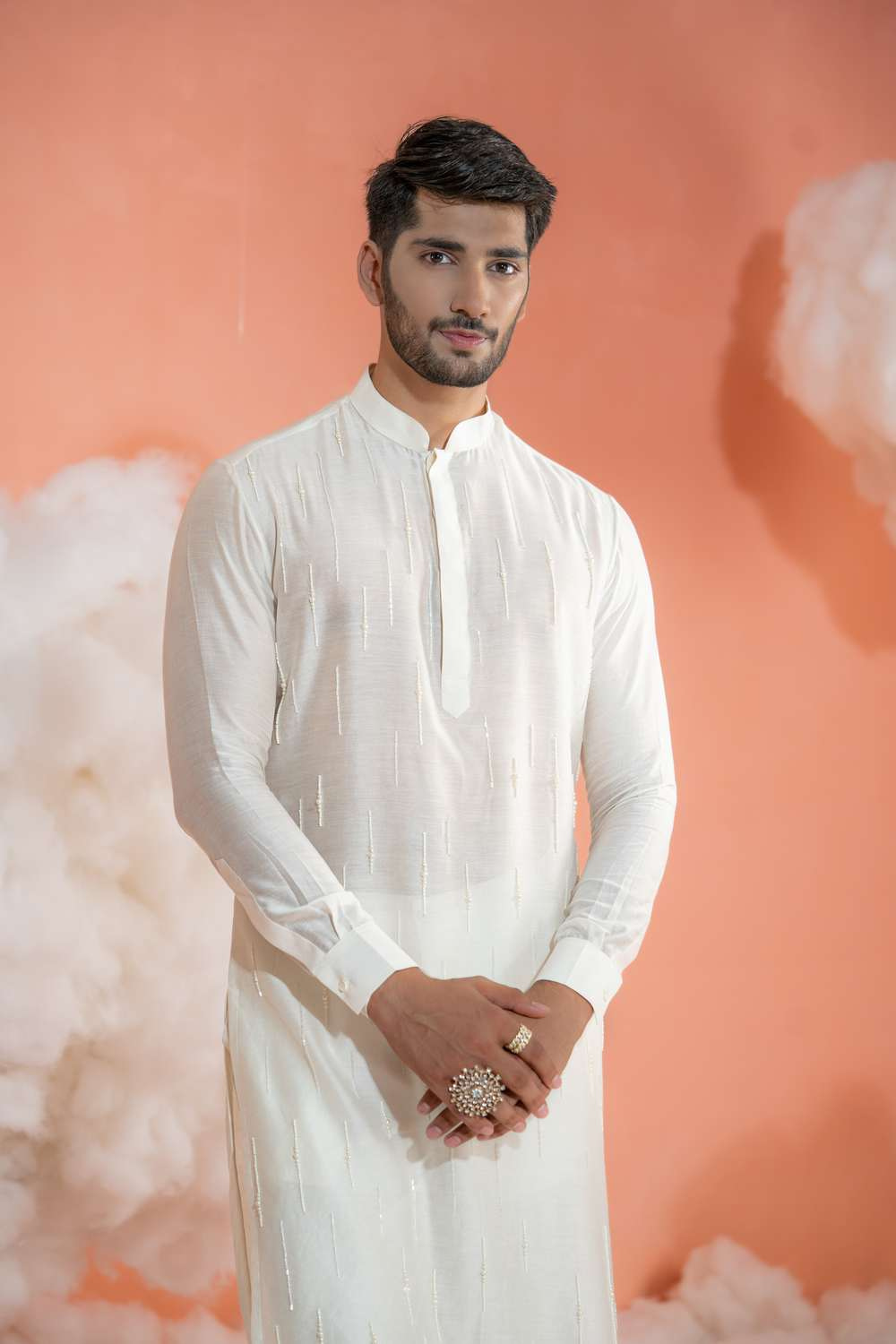 Ivory Fall Pipe Long kurta set