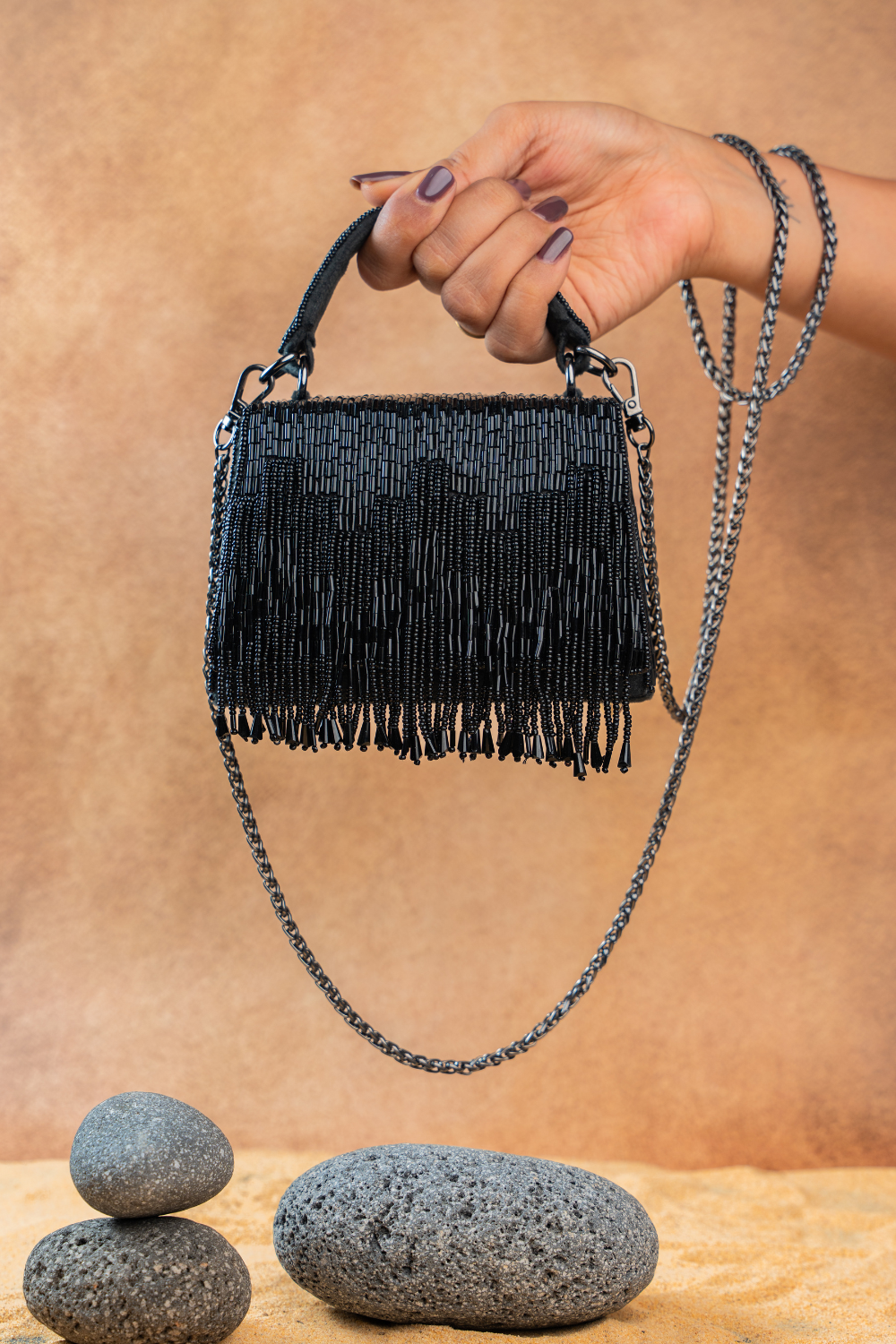 Salli En vie Mini Kasse Tassel Black