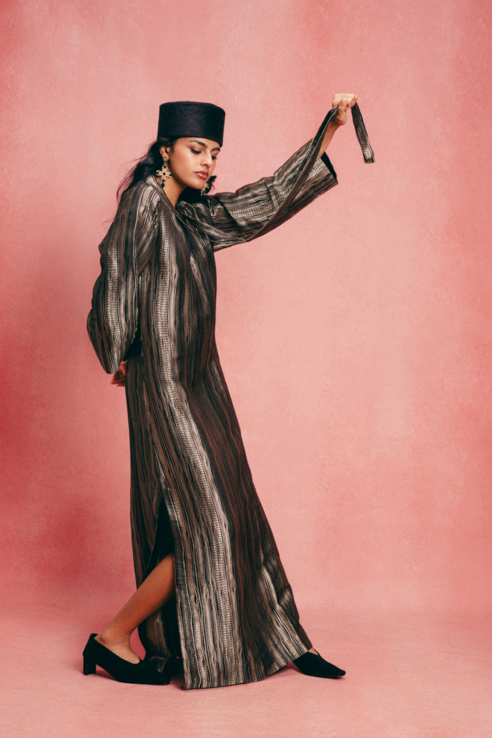 Handwoven Black Banarasi Kaftan