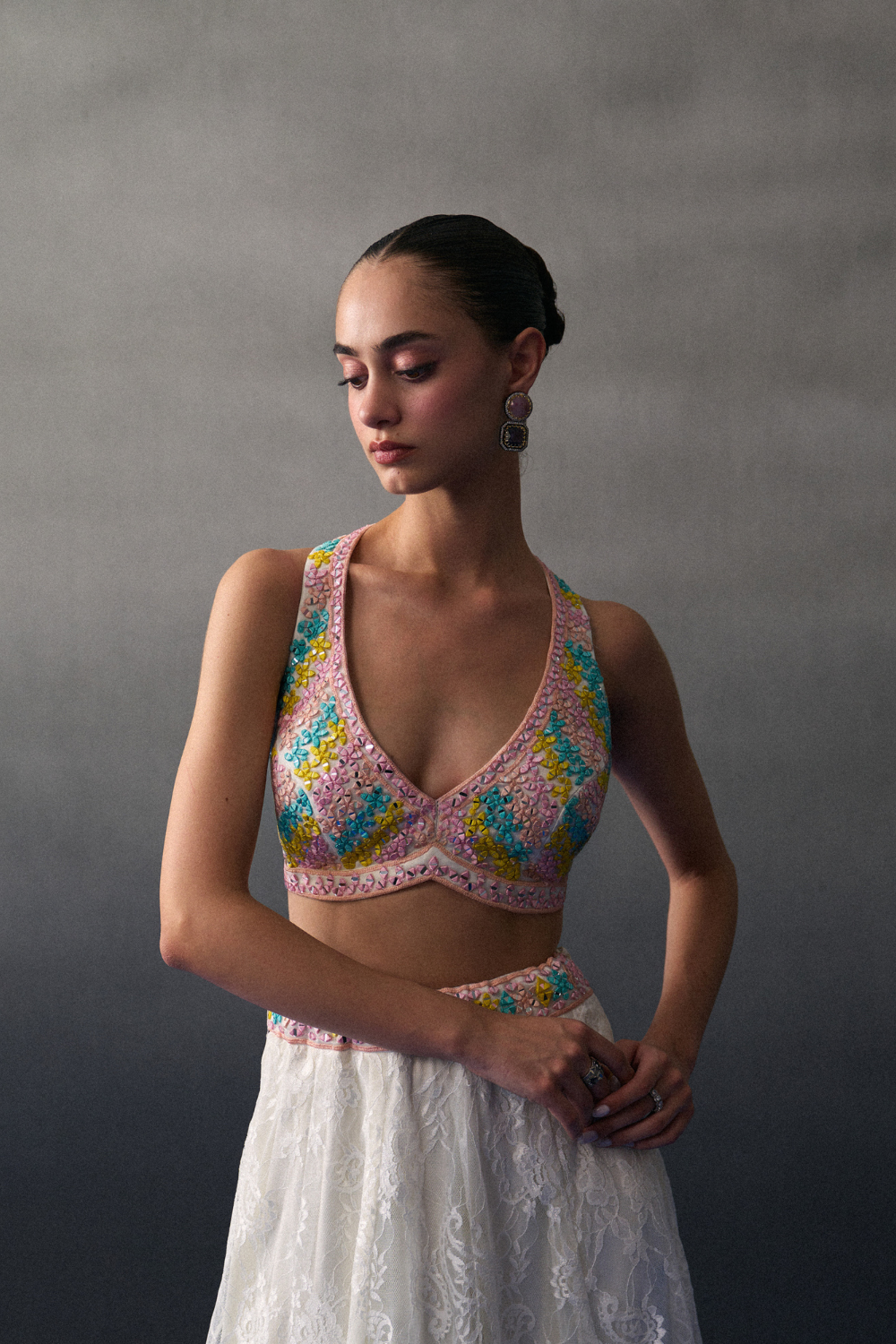 White Festive Lehenga Set