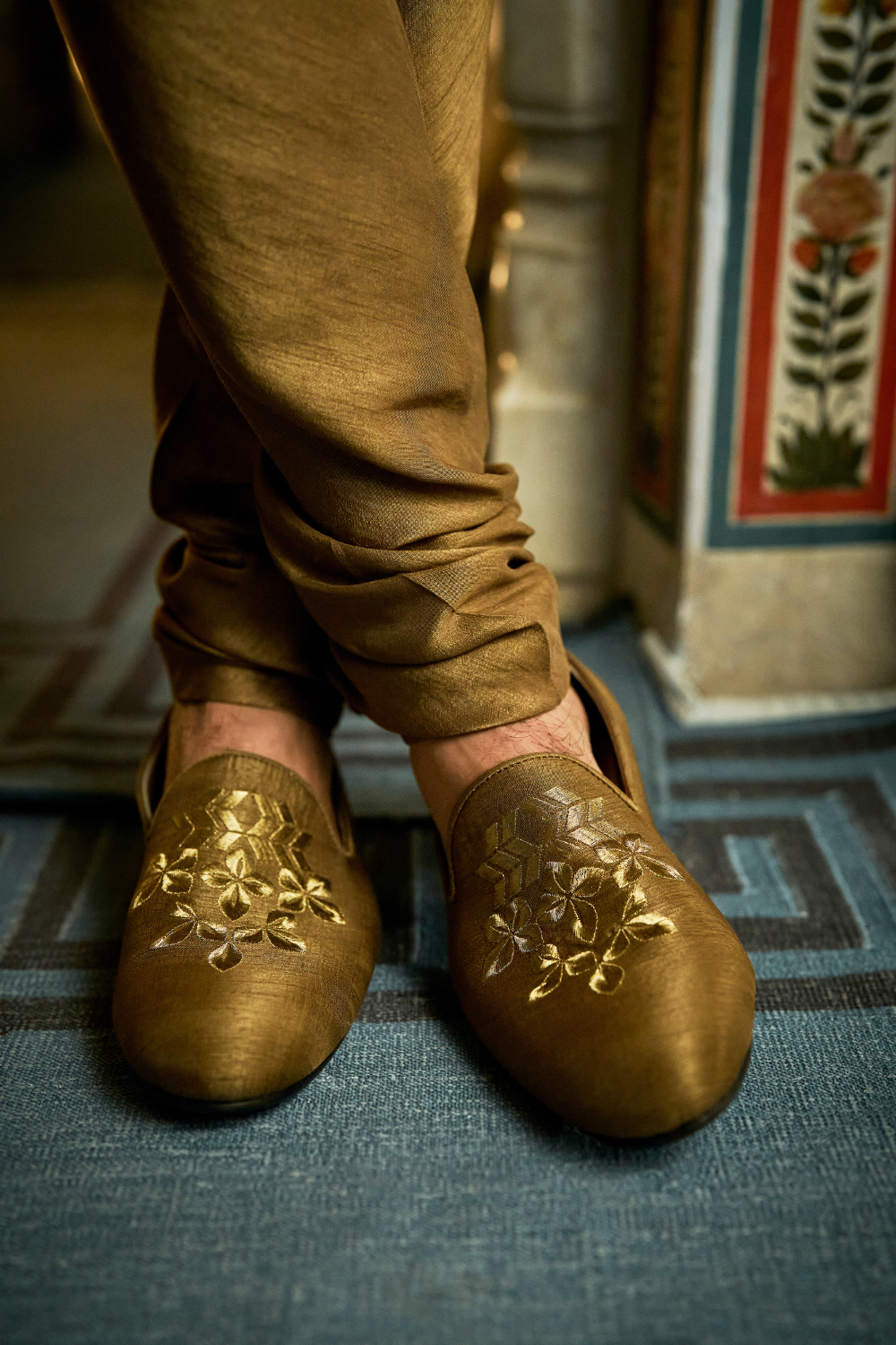 Military Green Sherwani Set