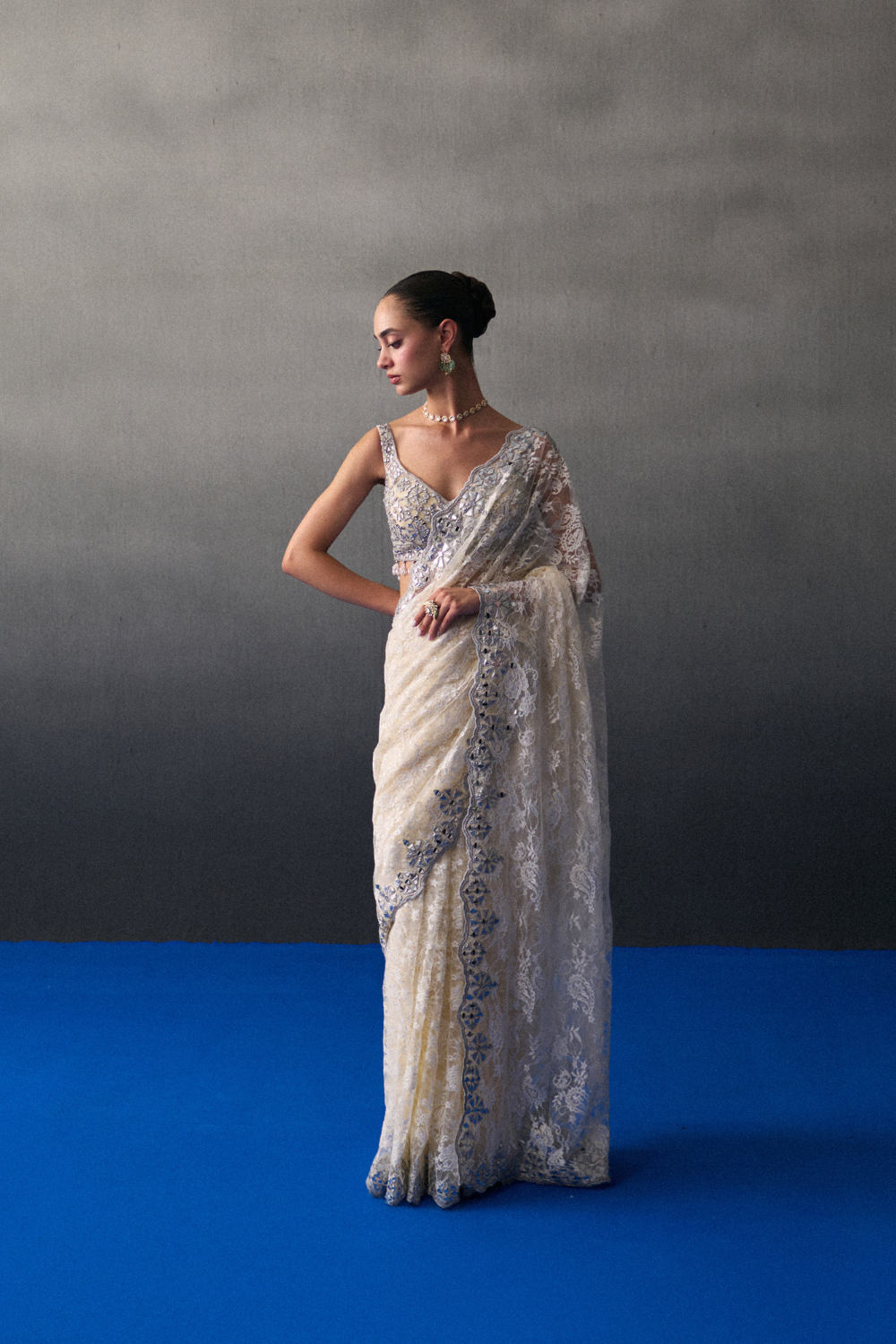 Ivory Sangeet Saree