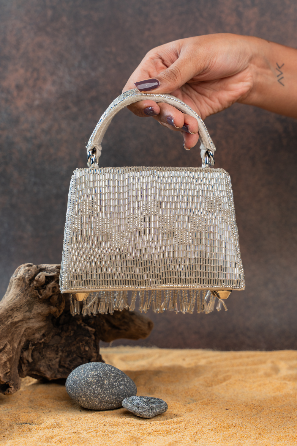 Salli En vie Mini Kasse Tassel Silver