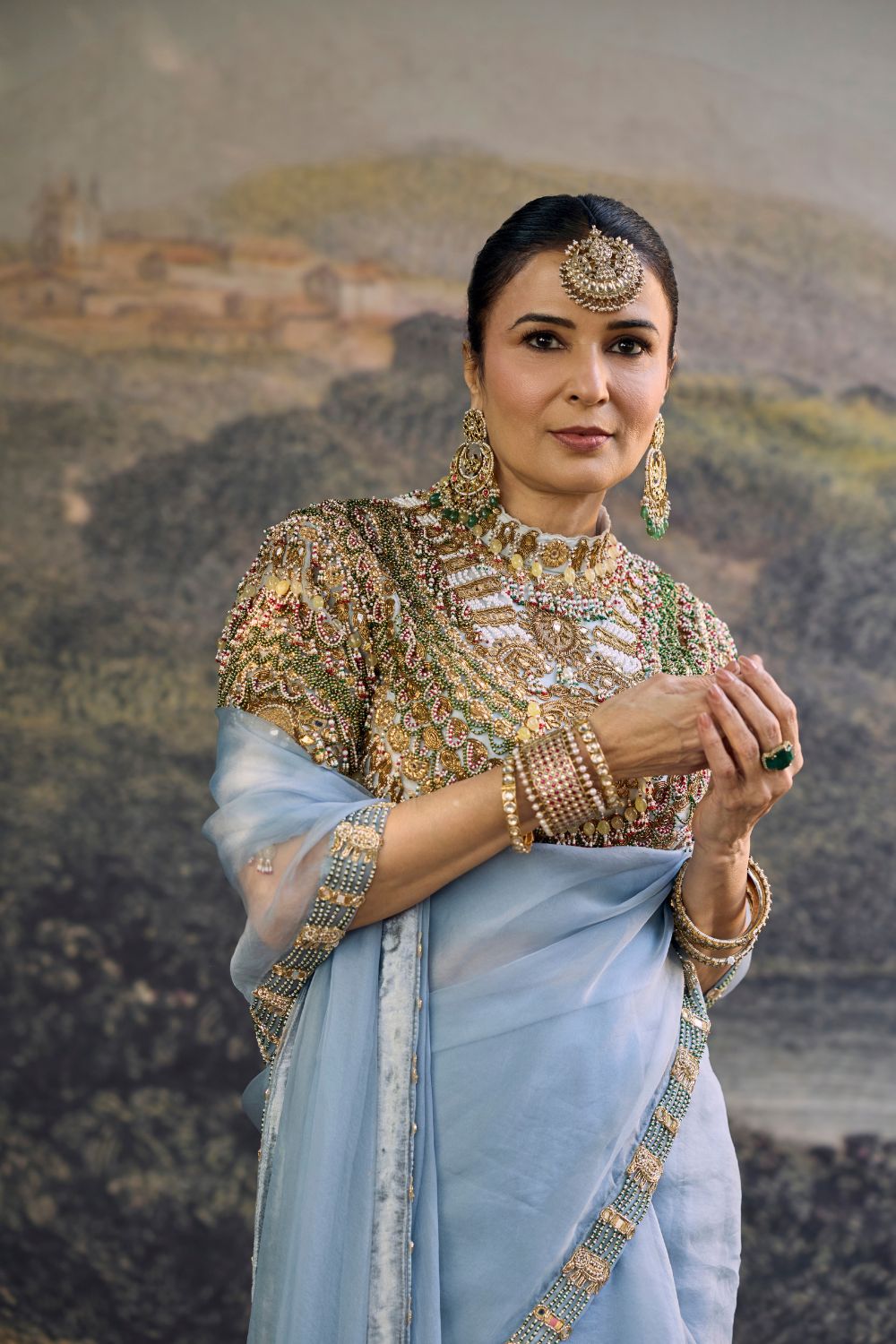 NEELAMBARI SAREE SET