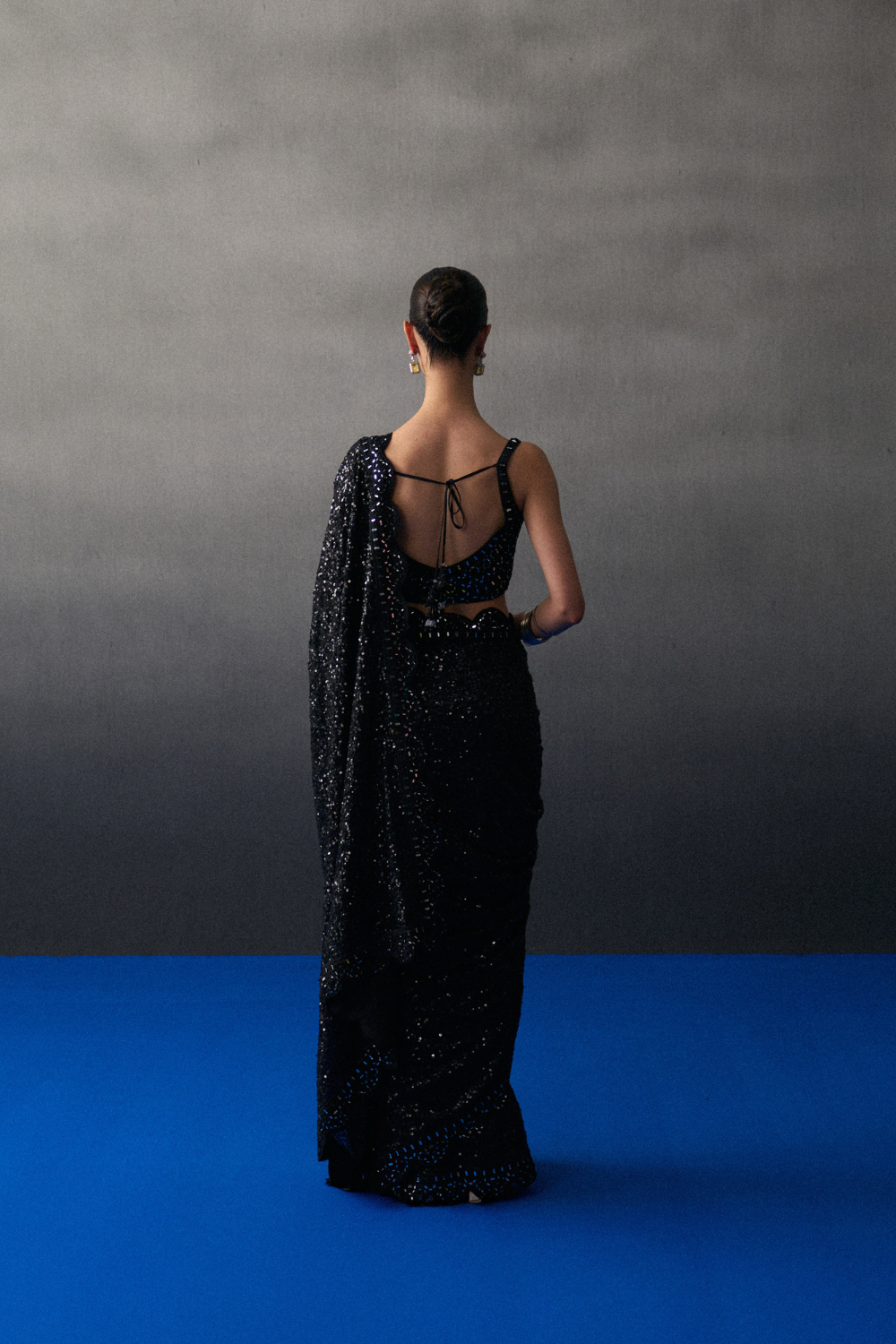 Black Sequins Saree