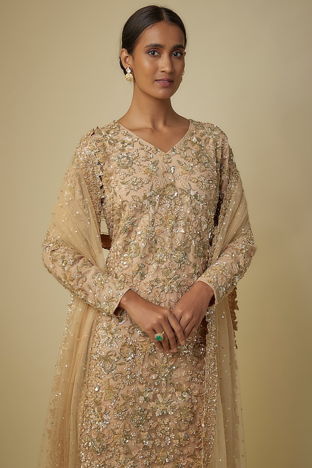 GOLD KURTA SHARARA SET