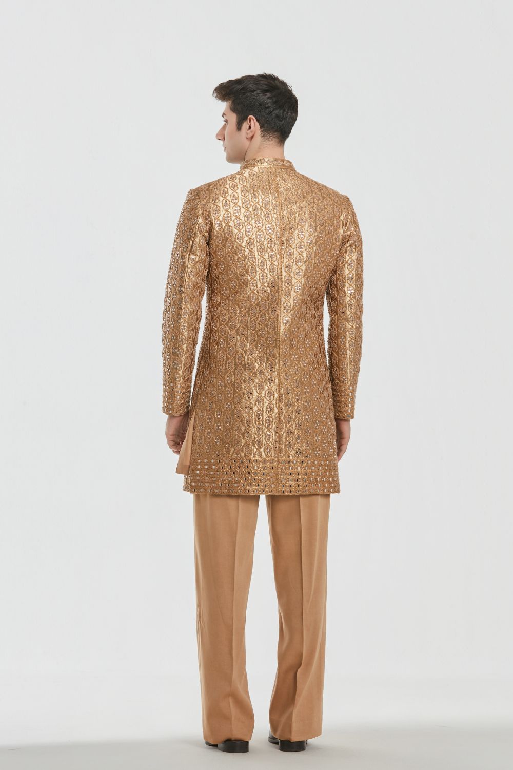Shrine Antiqe Gold Sherwani Set