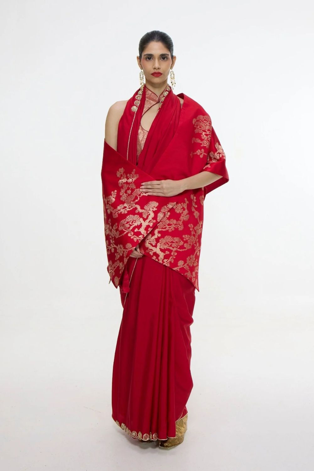 Handwoven Red Silk Shawl