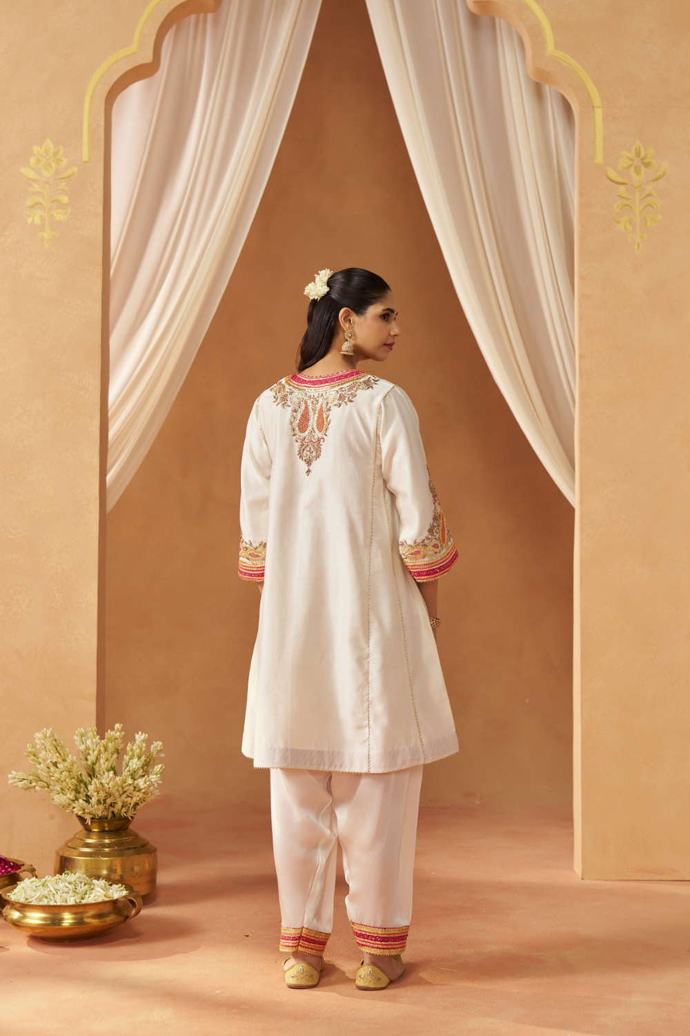 Zimal Daisy Ivory Chauga With Salwar