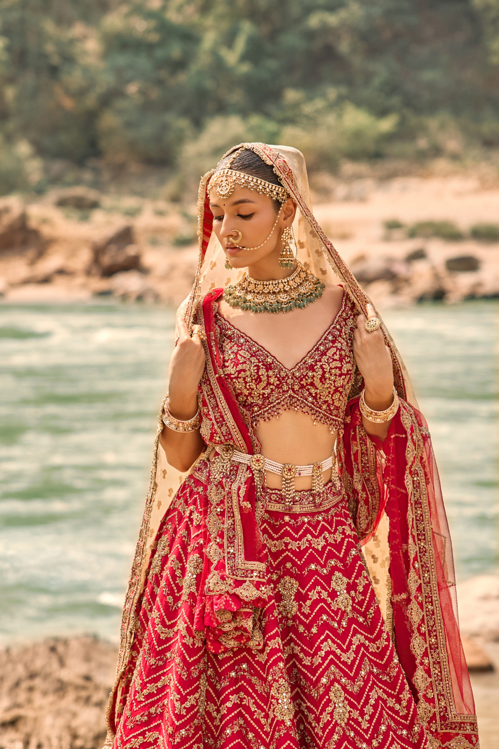 SCARLET HEIRLOOM LEHENGA