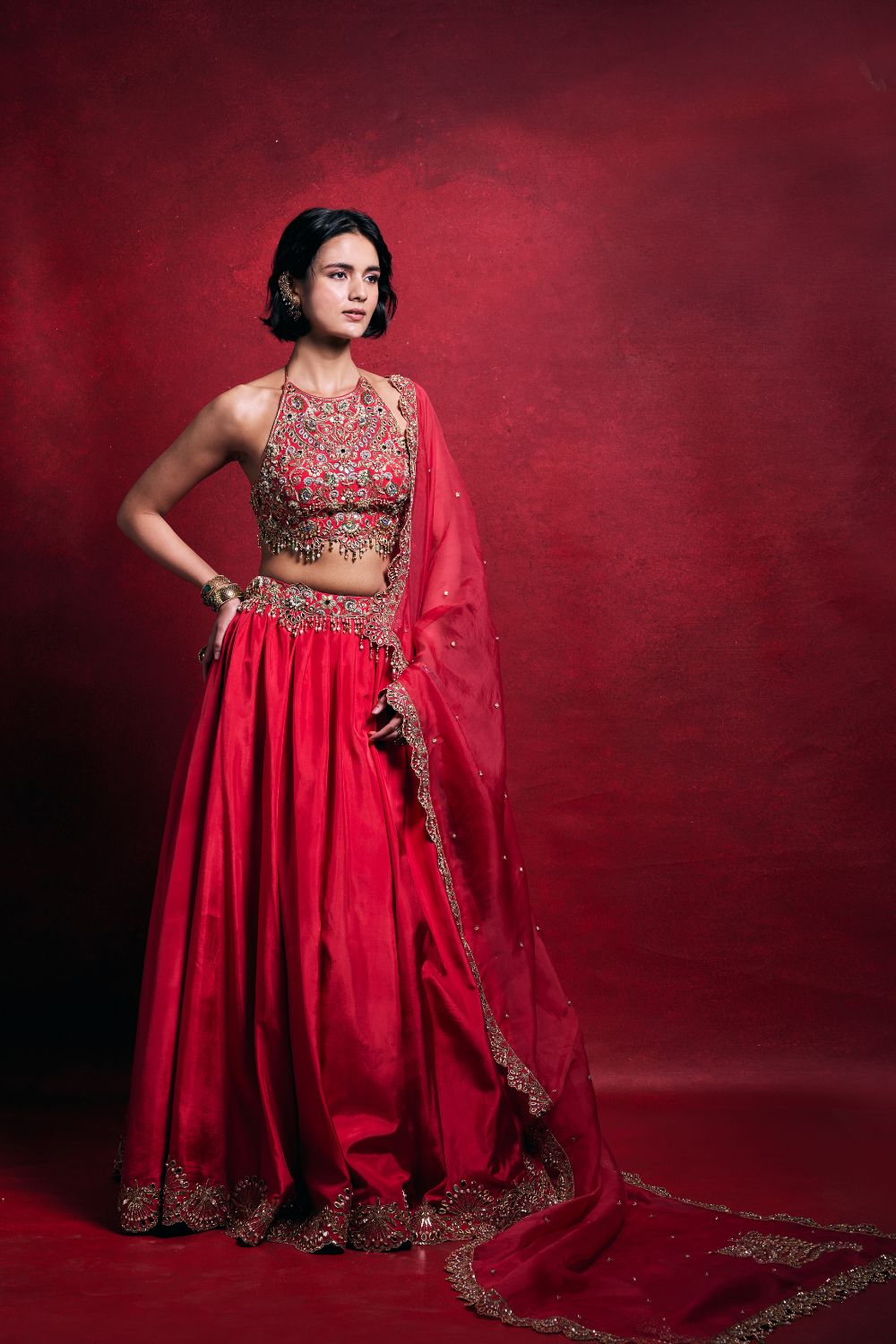 FUSCIA PINK SILK LEHENGA SET