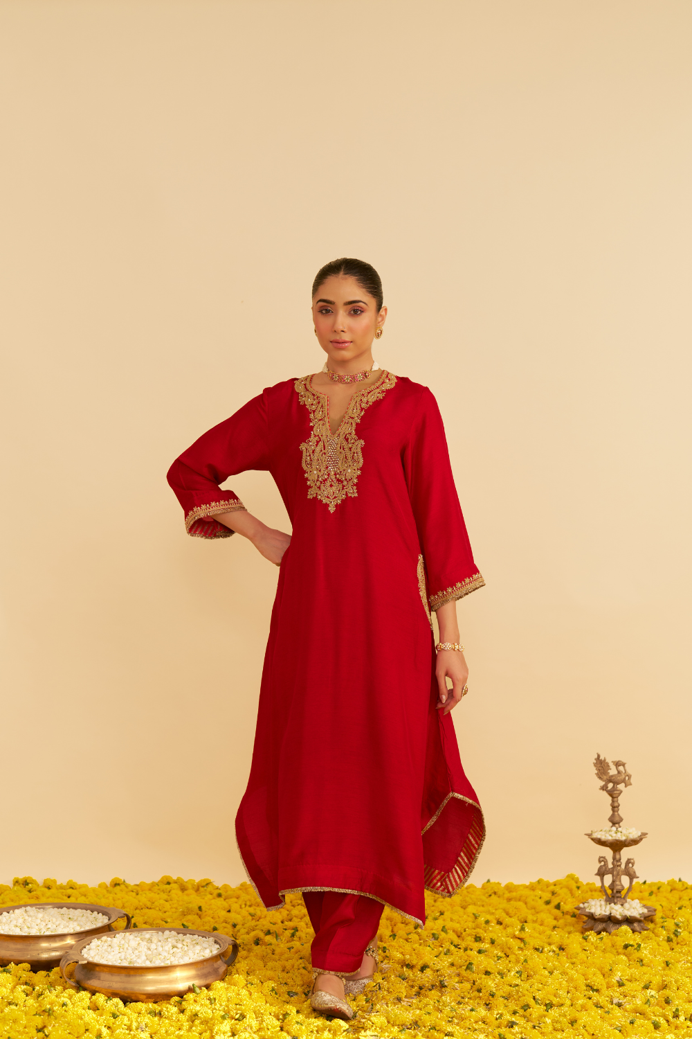 AMAYA - LONG KAFTAN WITH SALWAR  AND DUPATTA