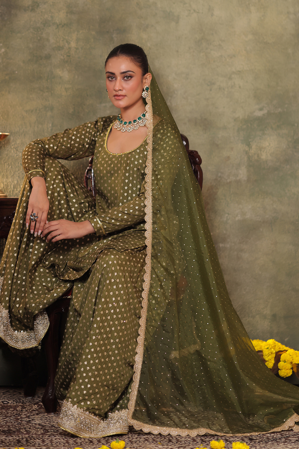 Green Kurta Sharara Set