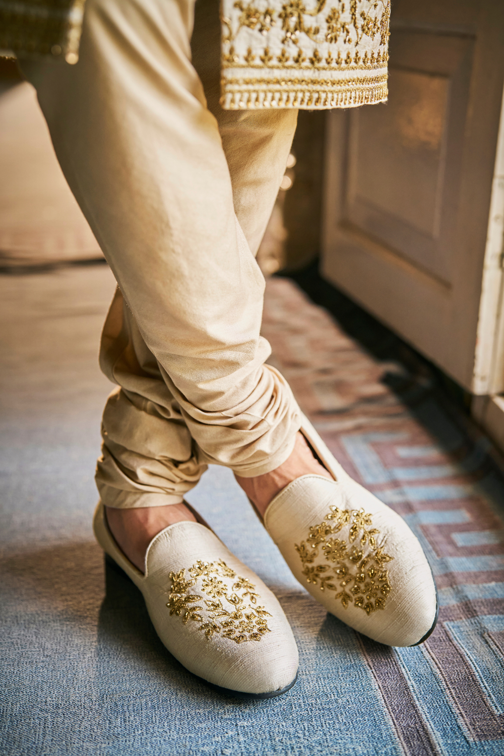 Beige Zardosi Sherwani Set