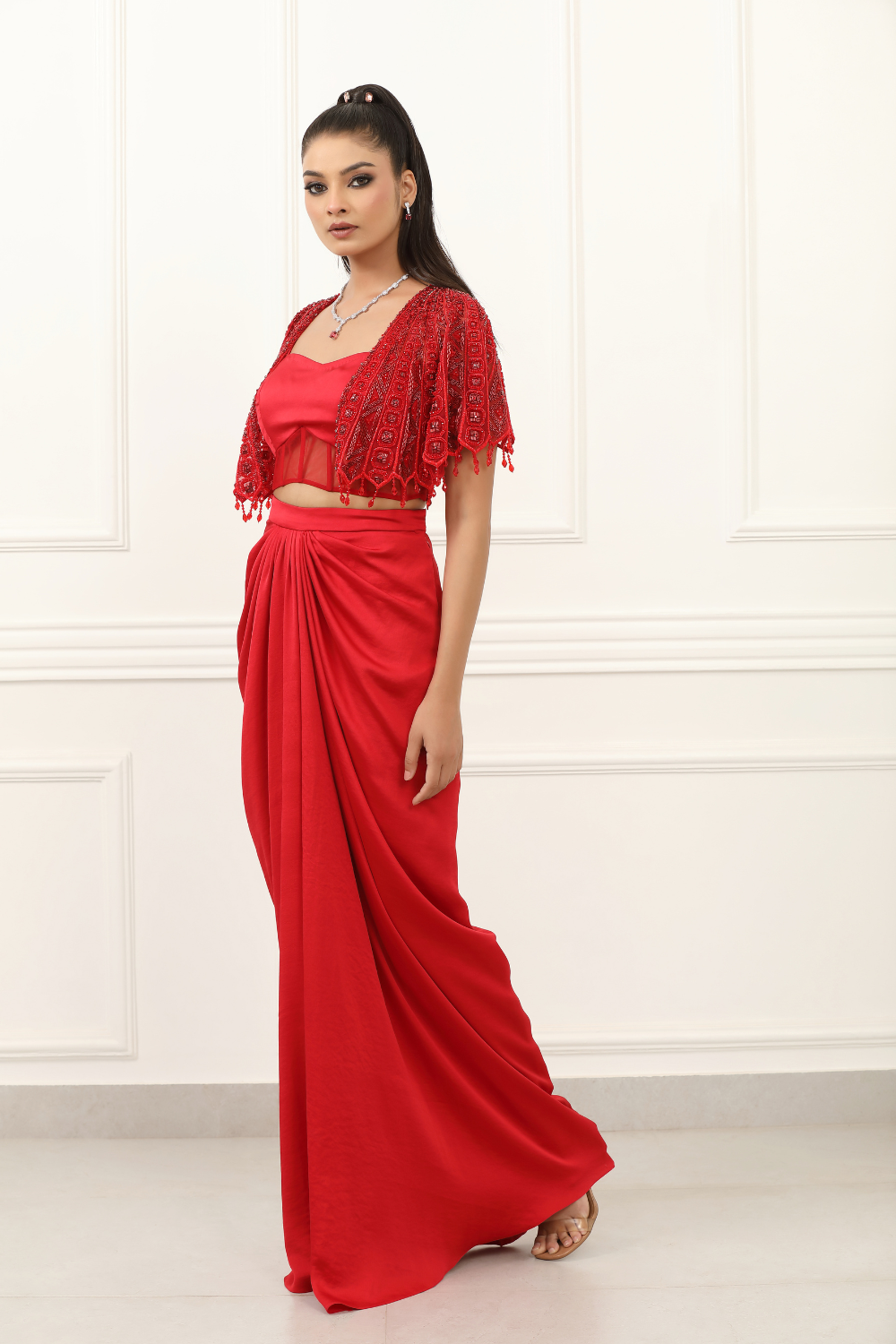 Scarlet Luxe Cape Set