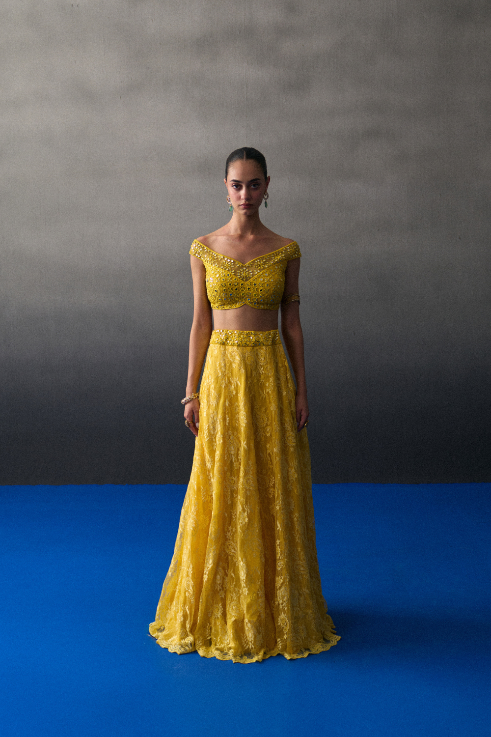 Yellow Mehendi Lehenga Set