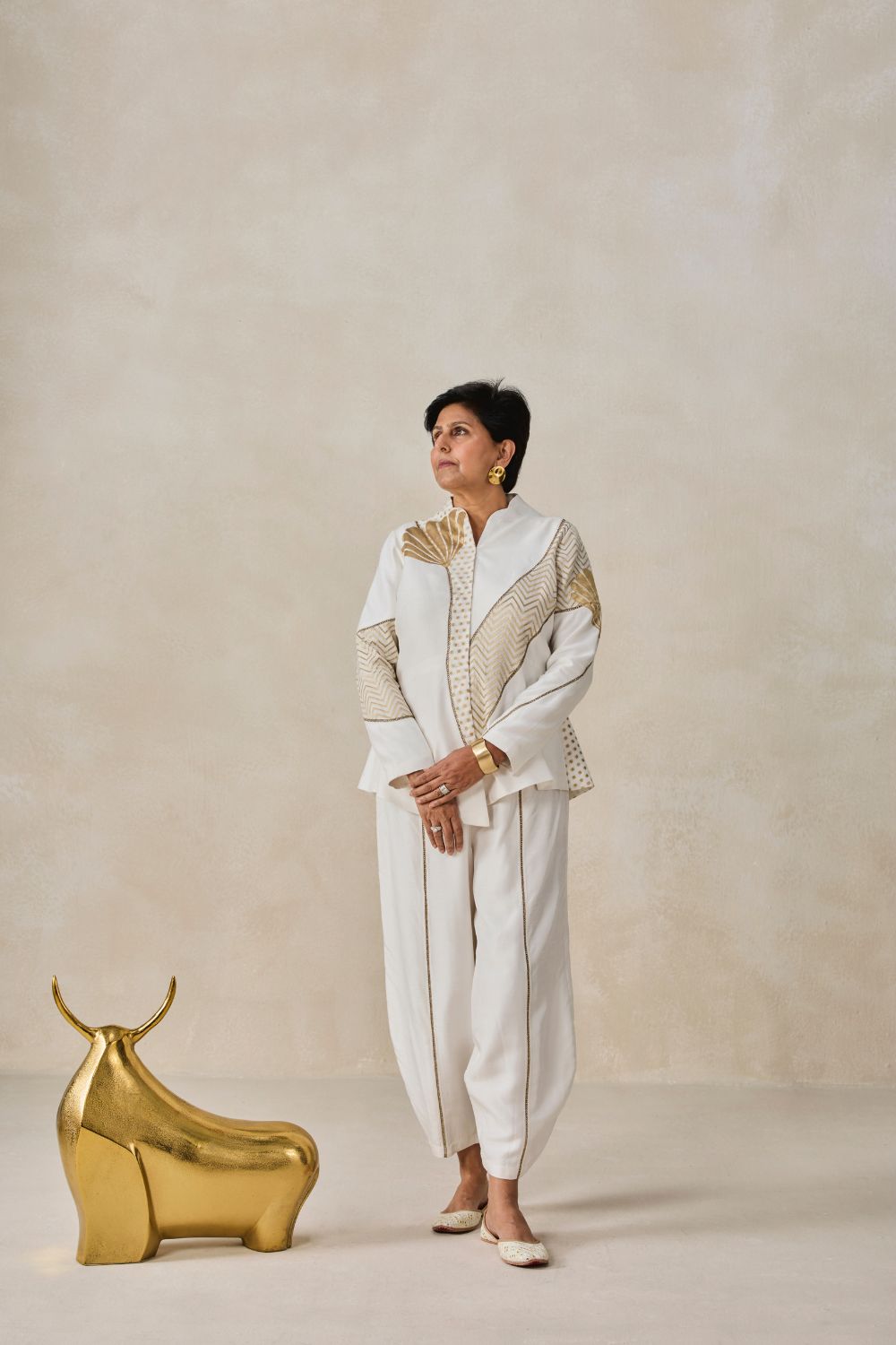 Chanderi Short Jacket Style Kurta With Pant Set