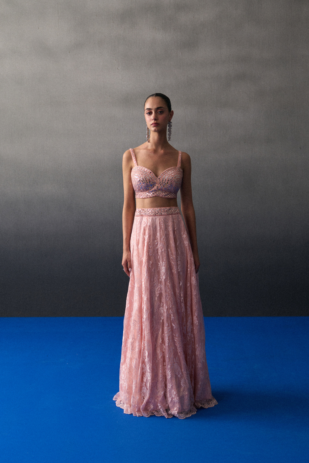 Peach Haldi Lehenga Set