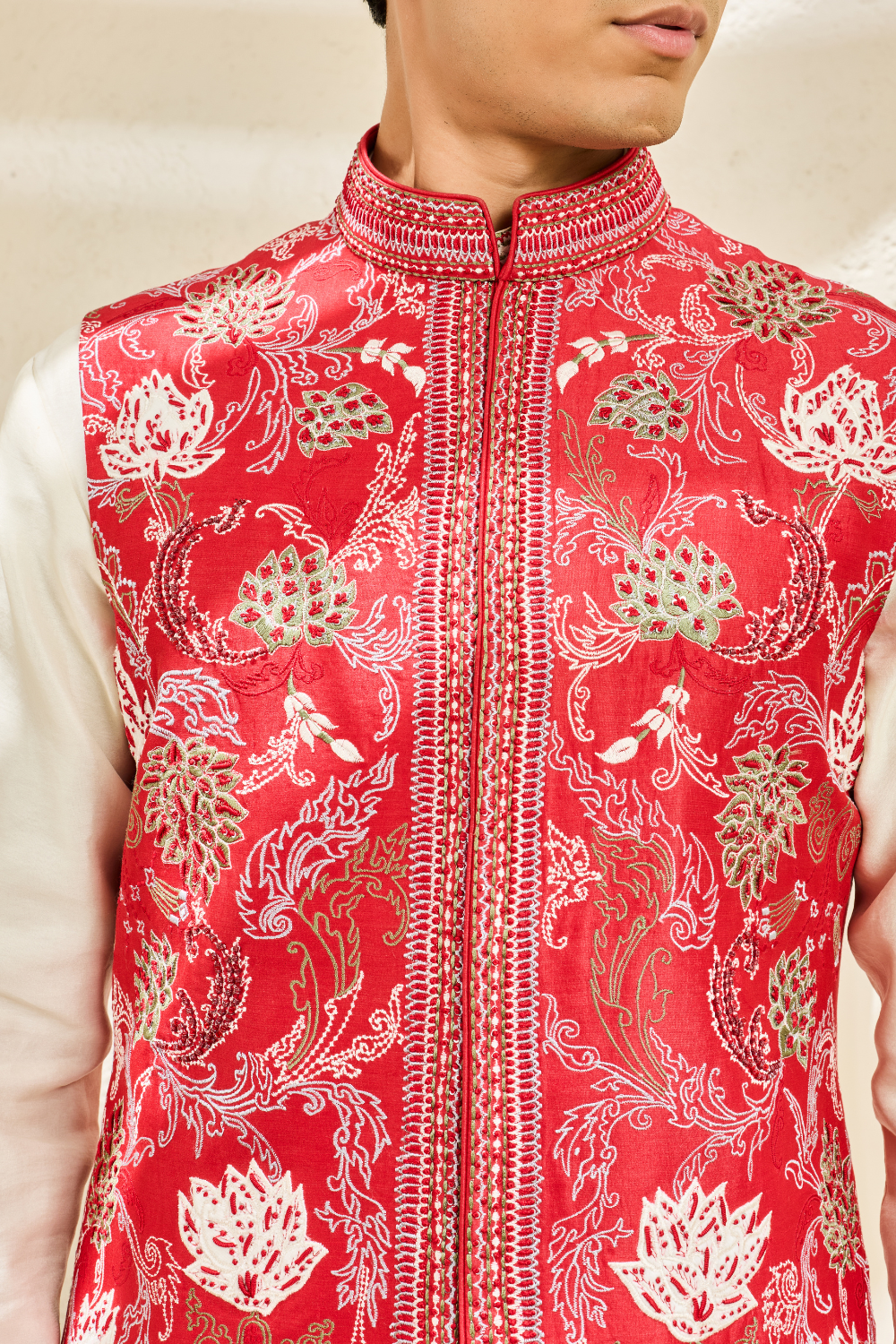 Scarlet Bloom Waistcoat Set