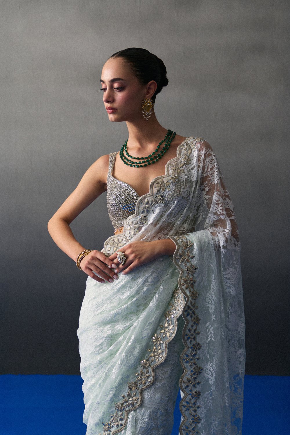 Mint Green Festive Saree