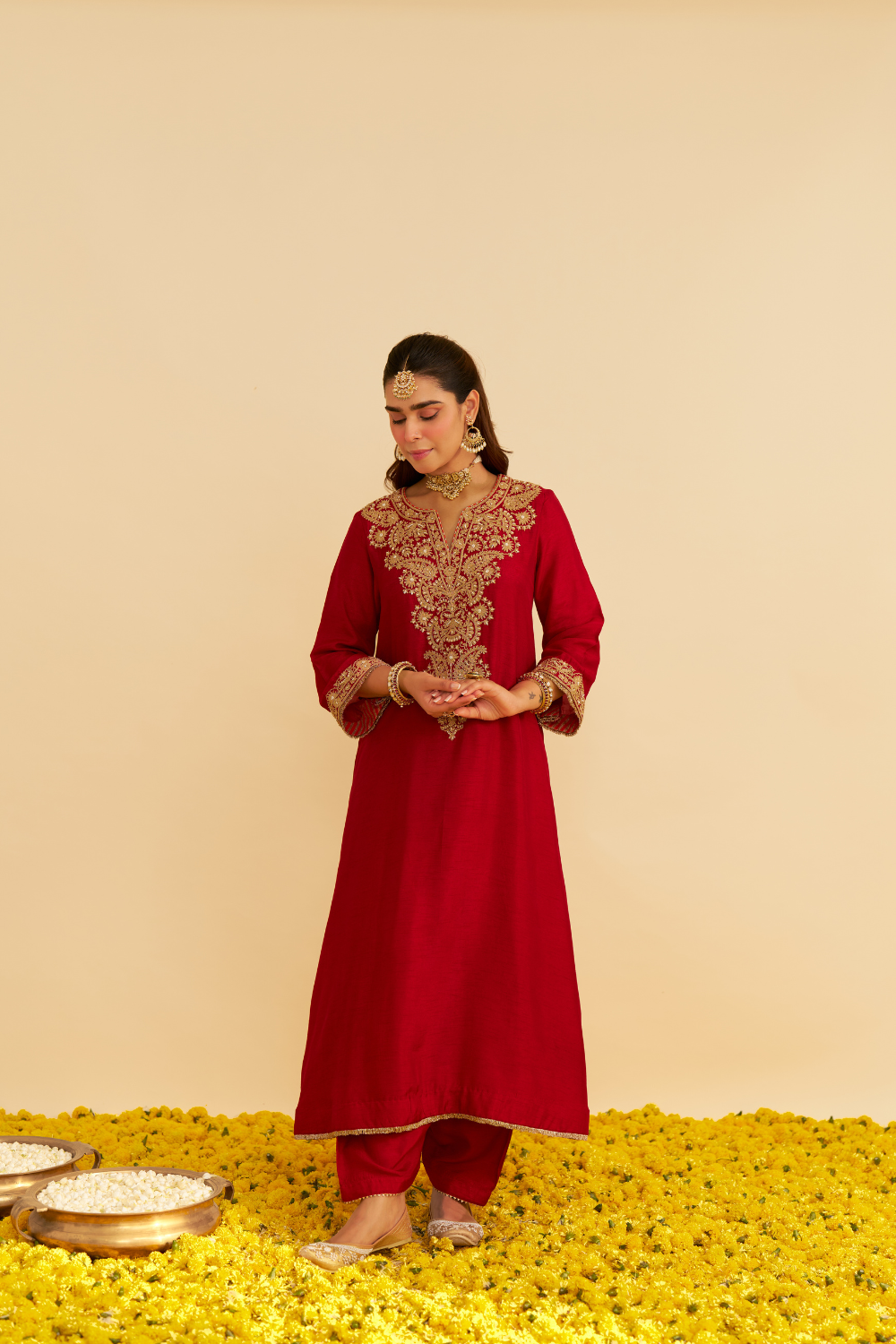HIBA - LONG KAFTAN WITH SALWAR AND DUPATTA