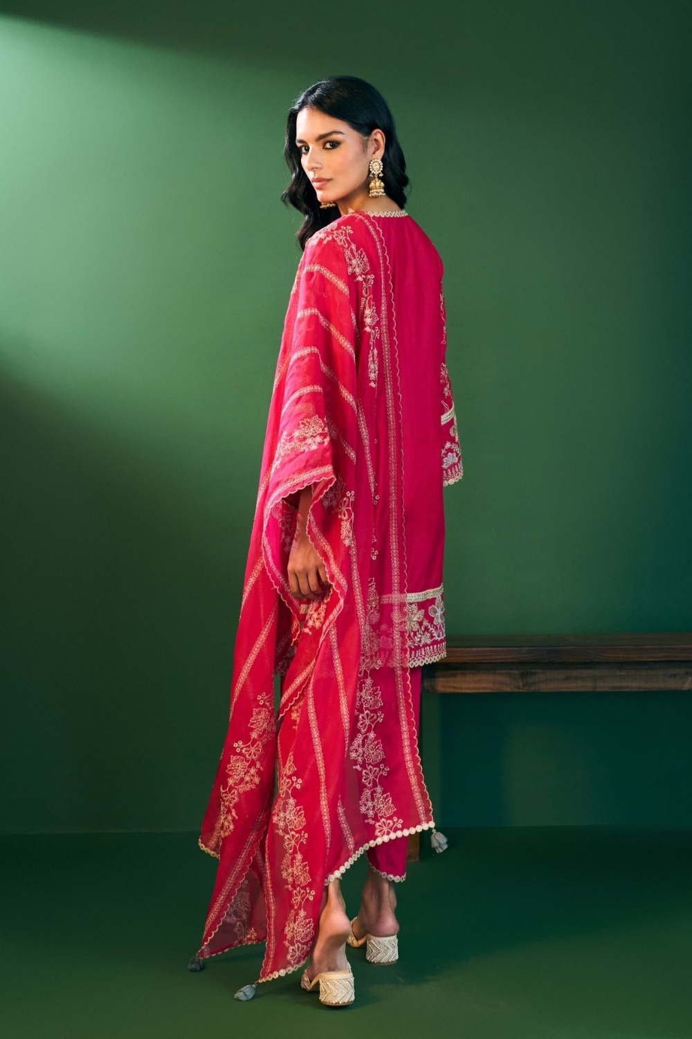 Rina Cotton Fuchsia Kurta with Fuchsia Dhoti Pant Set