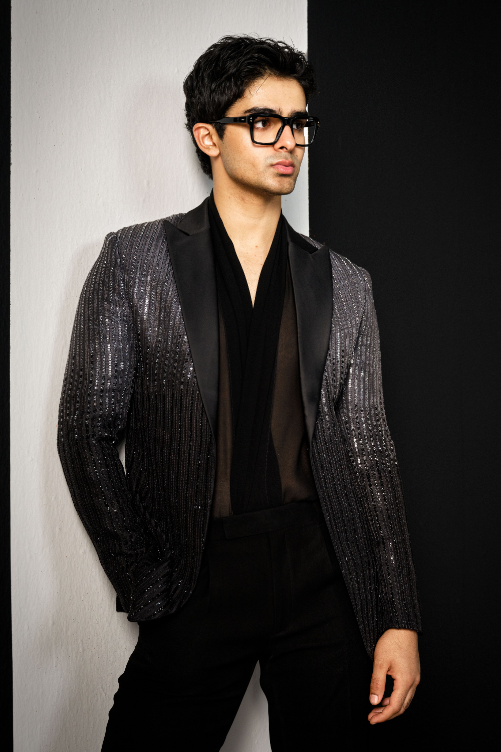 Grey to black ombré jacket