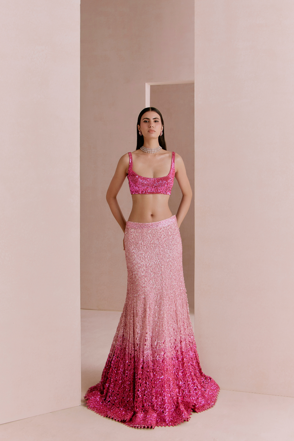 Pink Ombre Cutwork Fishcut Set