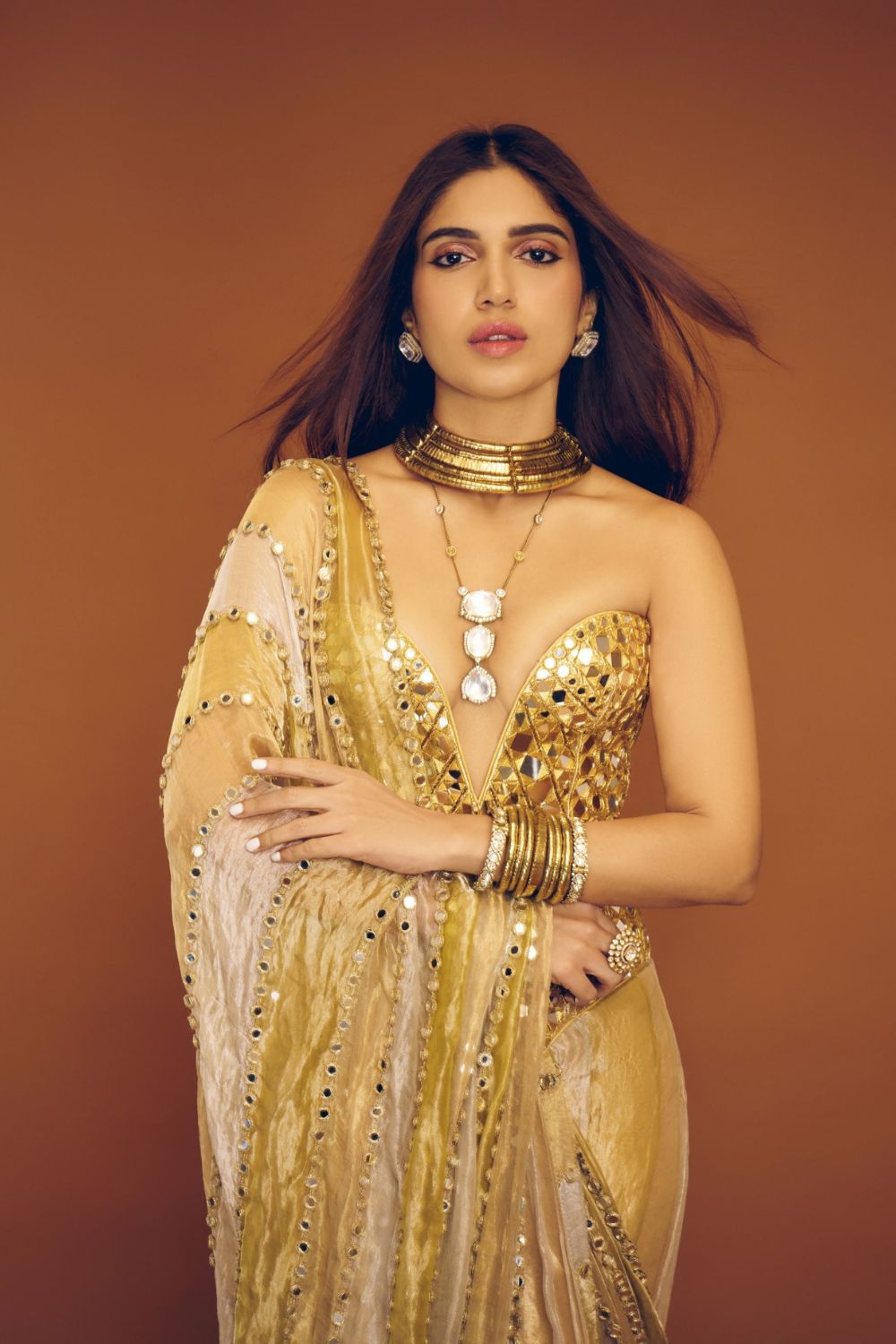 Bhumi Pednekar in Kanakjyoti Saree Set